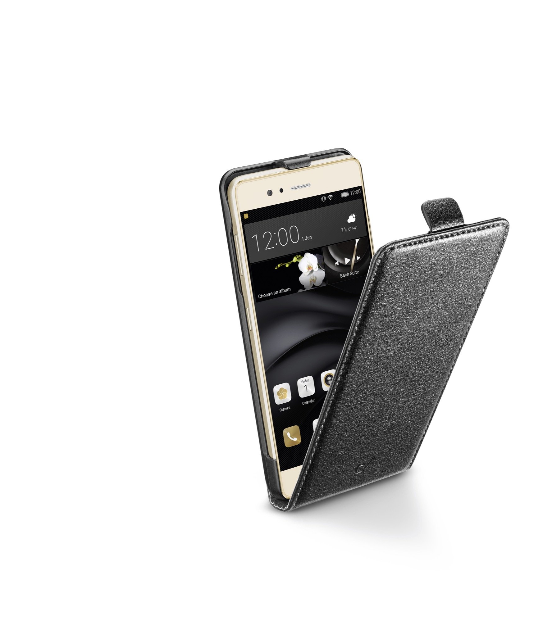 Cellularline Custodia Book Essential Per Huawei P9 Plus - Cover A Libro Con Chiusura Magnetica, Pelle Sintetica, Nero