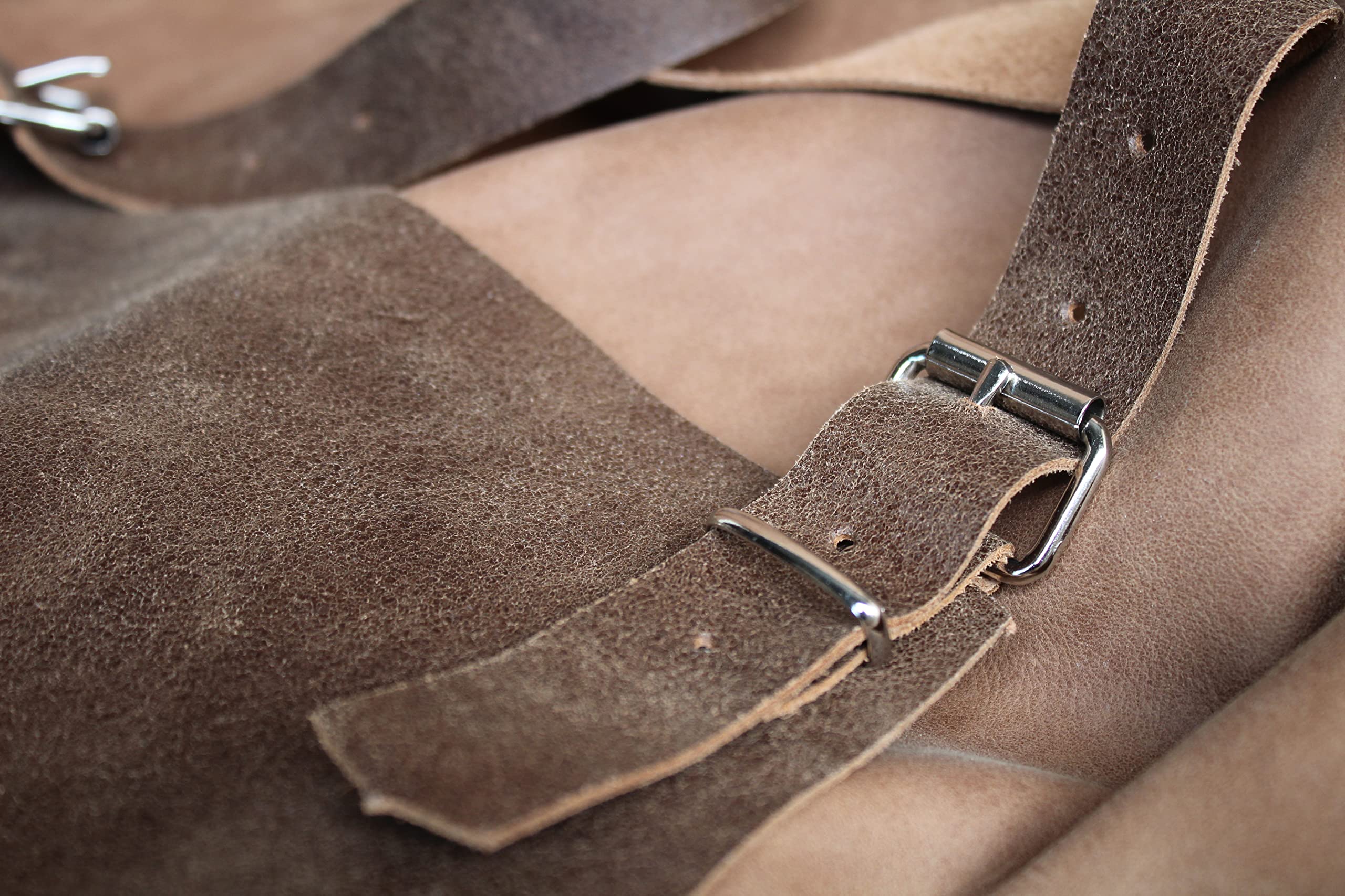 Beau tablier de soudeur solide en cuir véritable, comme travail, de menuiserie, de soudeur – antique vachette marron/cognac