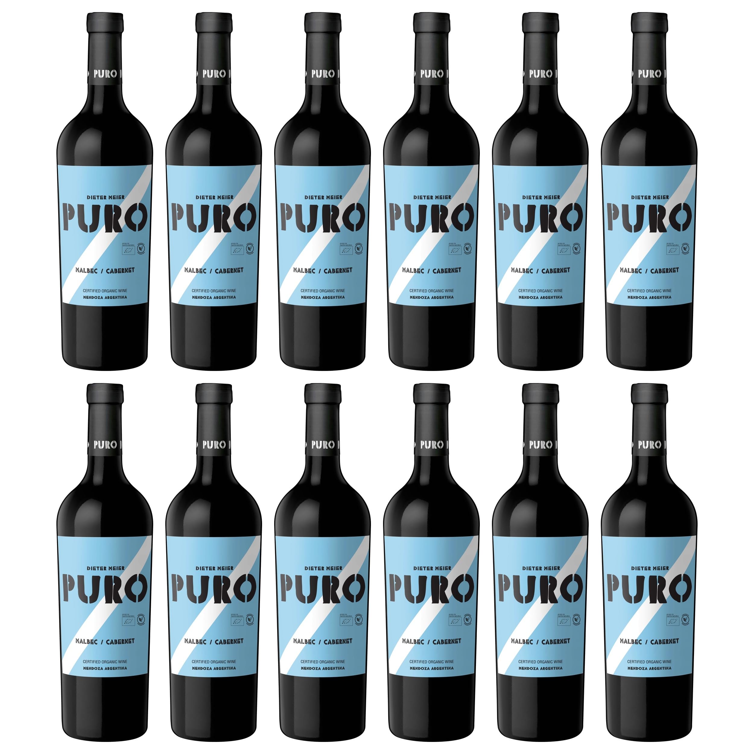 Dieter Meier Puro Malbec Cabernet Rotwein Rot Trocken BIO VEGAN Argentinien inkl. FeinWert E-Book (12 x 0.75 l)