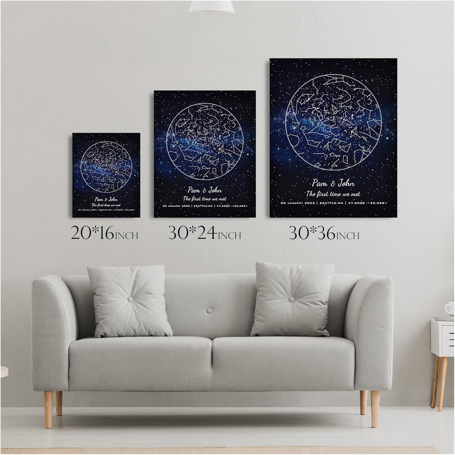 BOTTEGAARTS Personalized Star Map with Couple's Names and Special Date Message on it,Perfect Present for Anniversary,Wedding,Birthday,Holidays - Image 5