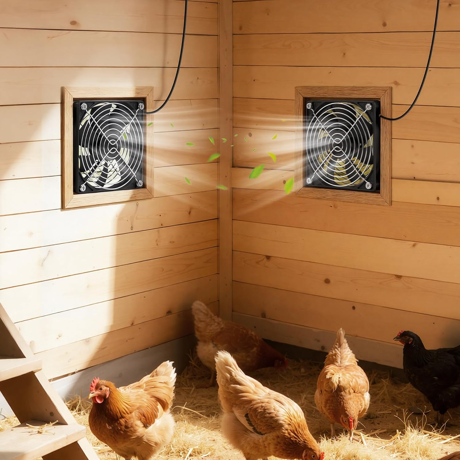 VEVOR Solar Powered Fan, 30W Solar Panel with 2 Fans, Adjustable Solar Panel Angle, 2668 RPM High-Speed, Flexible Installation, Fast Air Exchange for Greenhouse, Grow Tents, Chicken Coops, Shelters