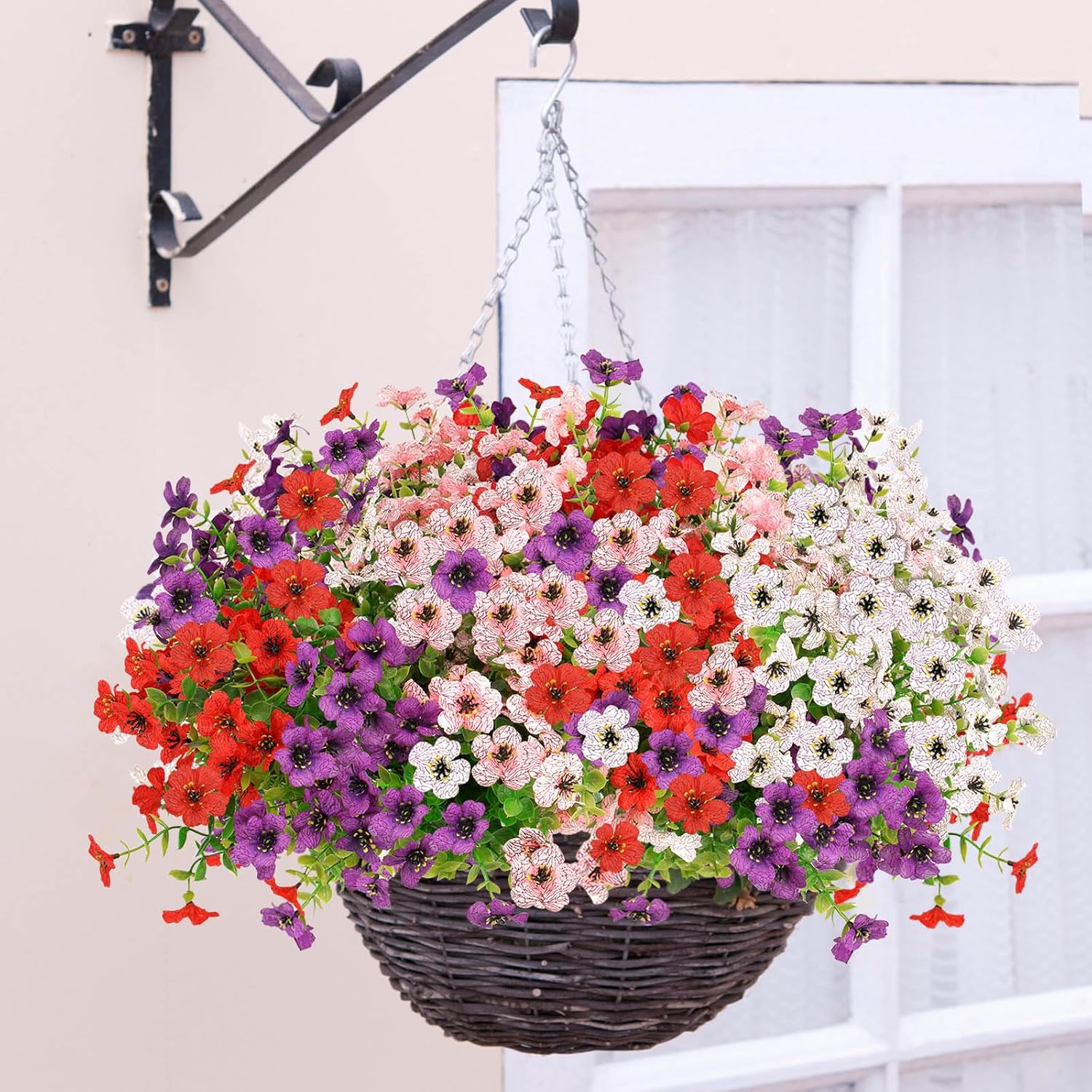 Artificial Flowers for Outdoors UV Resistant, Realistic Fake Silk Flowers Outside Weather Resistant Faux Plants for Window Box, Planters, Porch Decor-12 Bundles,Colorful - Image 7