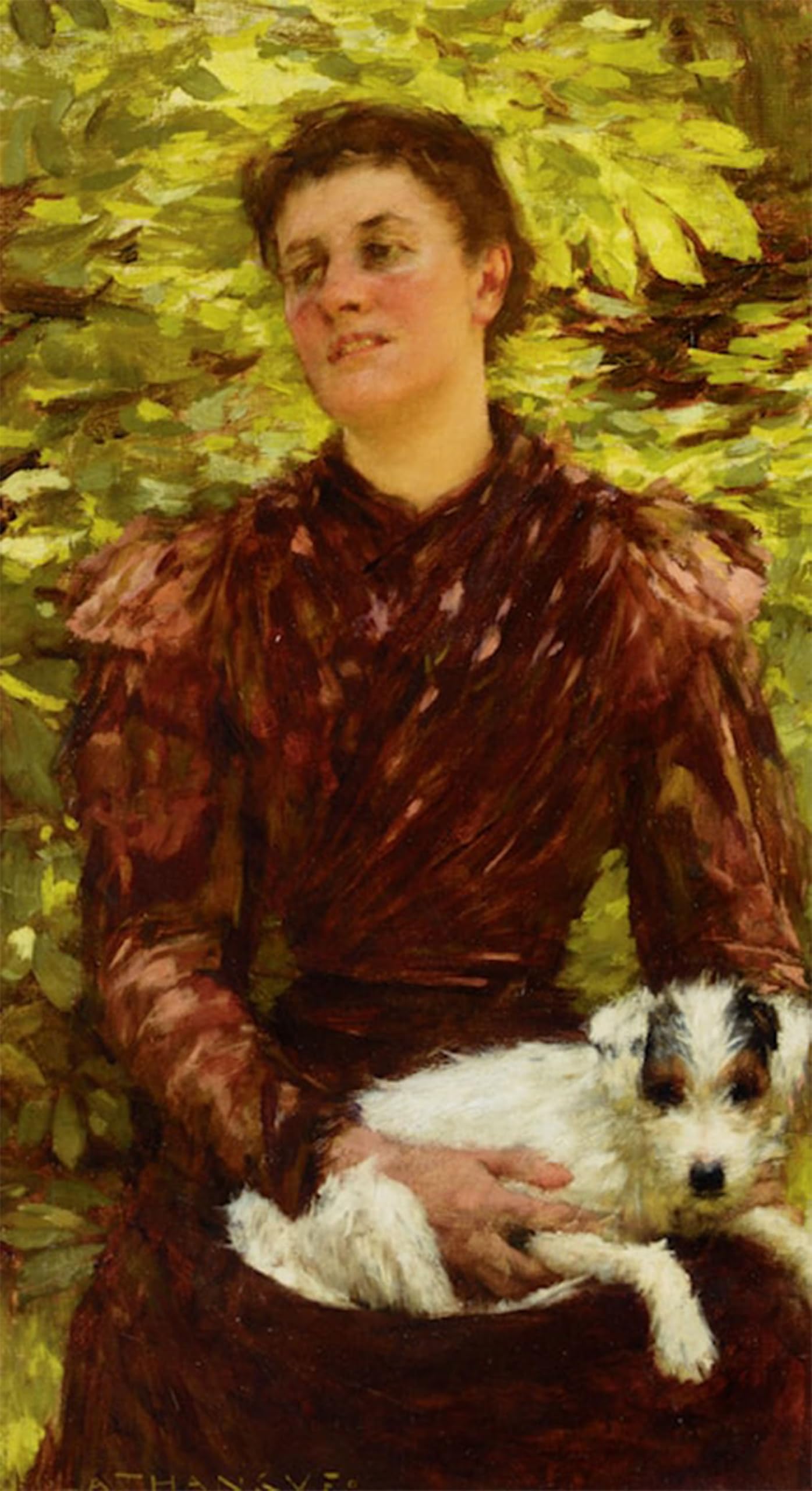 SERENDIPITP Vintage Wall Art Canvas Nordic Poster Canvas Print Picture the Puppy by Henry Herbert La Thangue Wall Art Poster for Home Decor 60x90cm