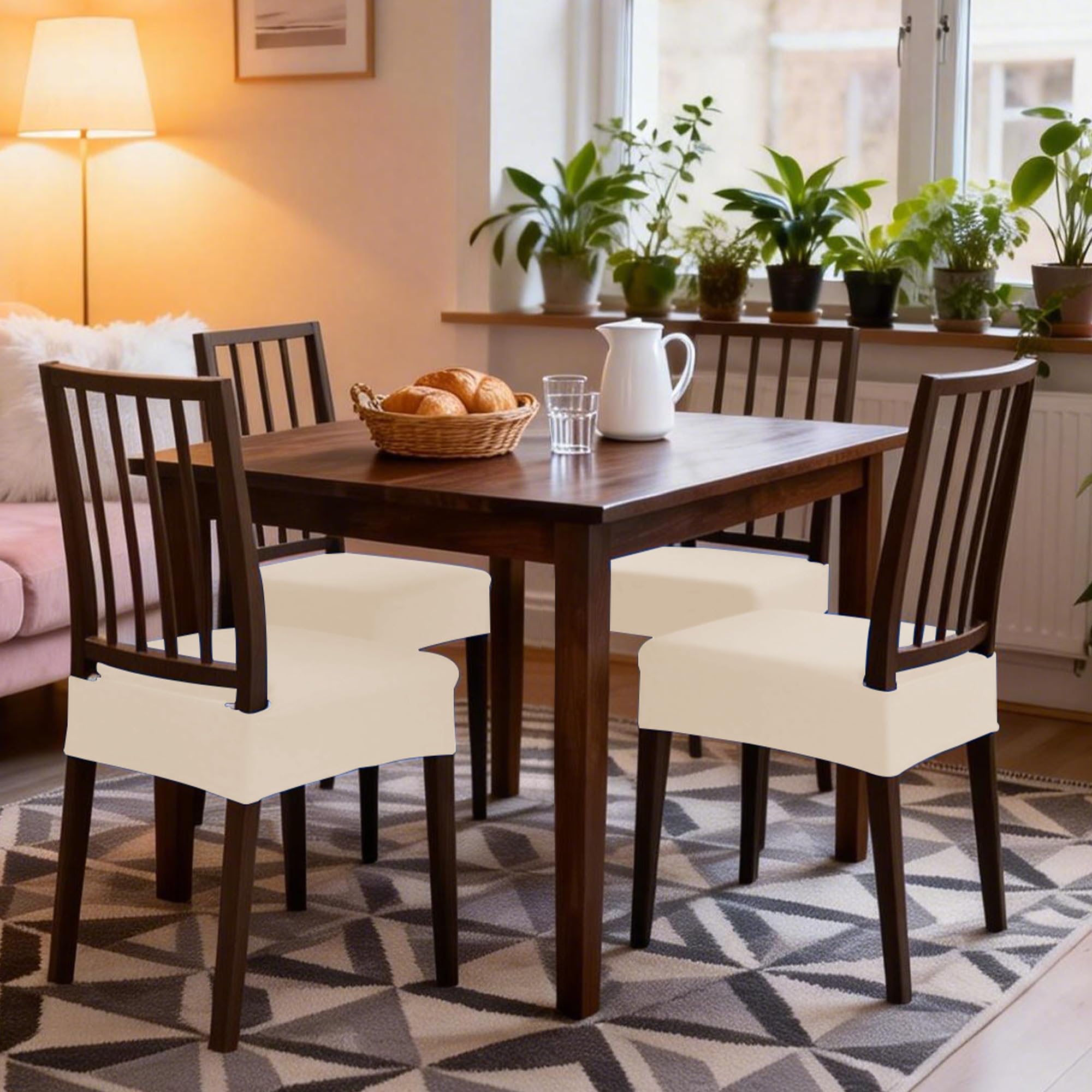 Fodere Coprisedia per Sala da Pranzo Copri Sedia da Cucina Elasticizzato Lavabile Coprisedie Cucina Senza Schienale Coprisedia Elegante Imbottito Universali Cuscini Sedie Chair Cover
