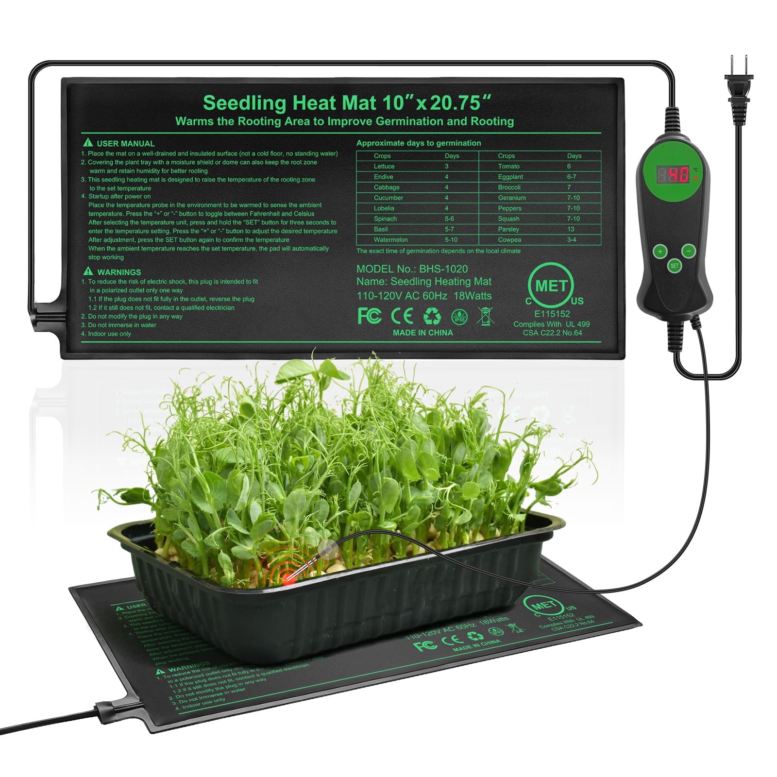 HYDGOOHO Seedling Heat Mat with Digital Controller