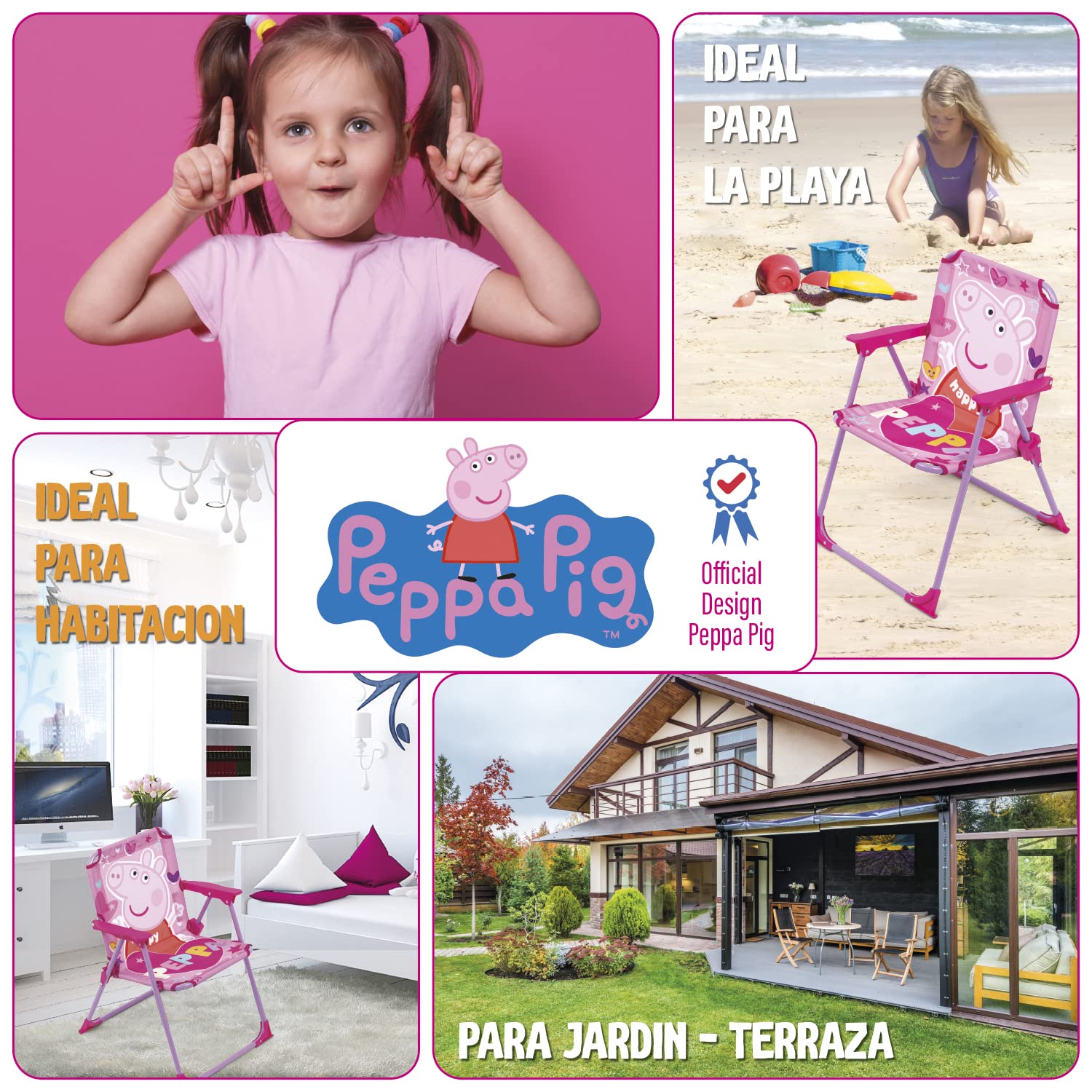 Chaise pliante avec accoudoirs - Peppa Pig