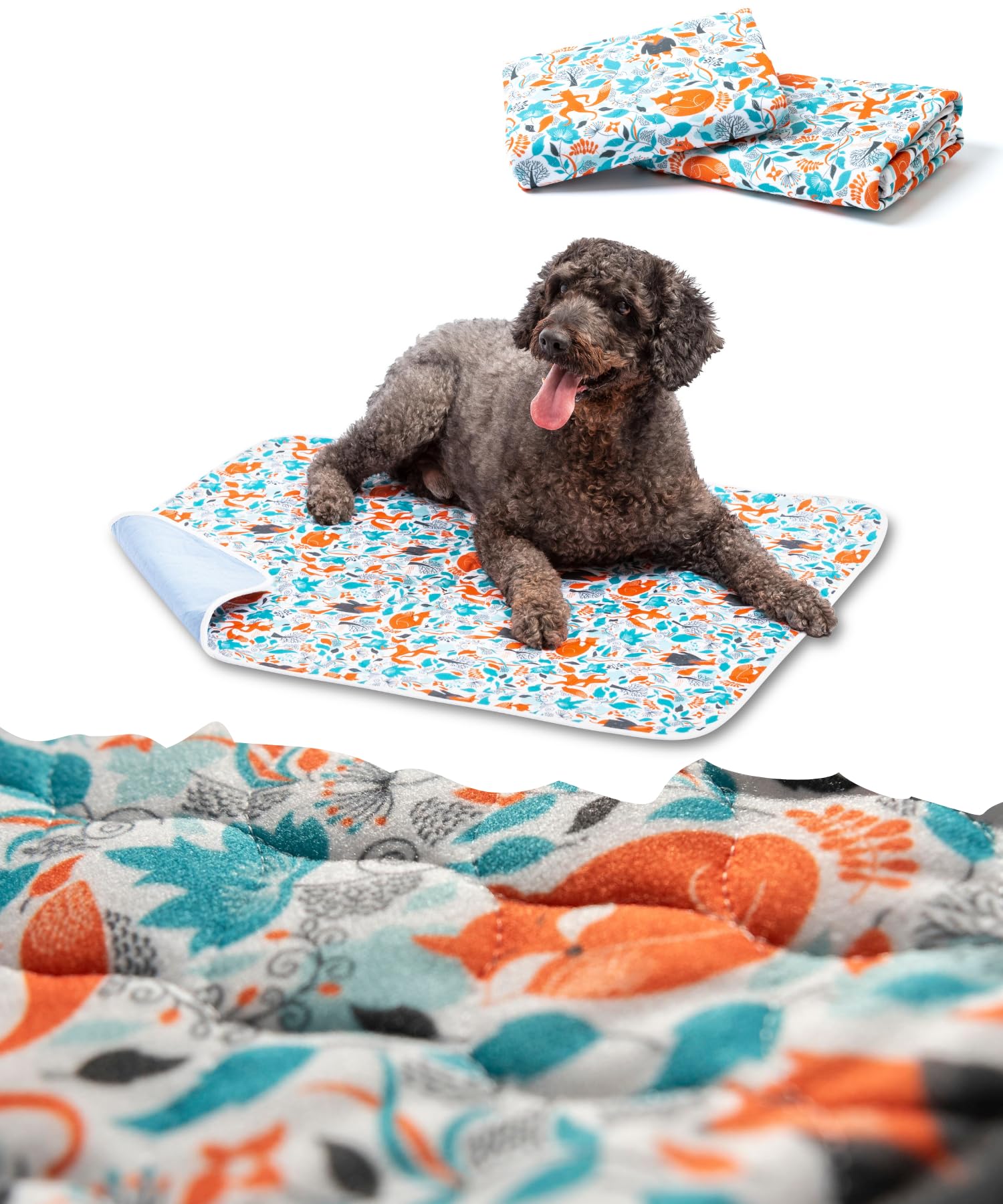 SILVERWOOF 2X Empapadores Lavables de Lujo para Perros Medianos - 2 Veces más Absorbente - Alfombras de Adiestramiento Reutilizables e Impermeables para Cachorros - Protectores Pipi Anti-Olor 90x80cm