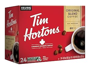 Tim Hortons Original Blend, Medium Roast Coffee, Single-Serve K-Cup Pods Compatible with Keurig Brewers, 24 Count(Pack of 1)(Packaging may vary)