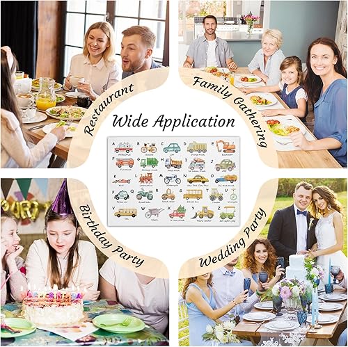 Miniatura 5 de Manteles individuales para bebés y niños pequeños, juego de 4 manteles individuales tejidos con revestimiento antideslizante impermeable, fácil de