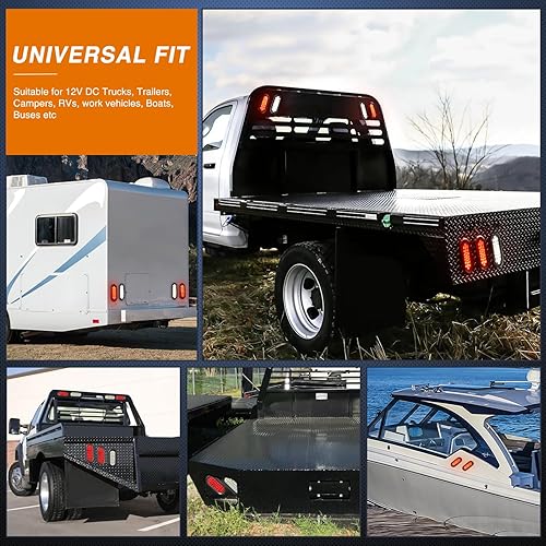 Vista 74 de Nilight Luz trasera ovalada de 6 pulgadas, 2 unidades, luces de marcha atrás blancas de 24 LED con ojales de montaje empotrado, impermeables IP67