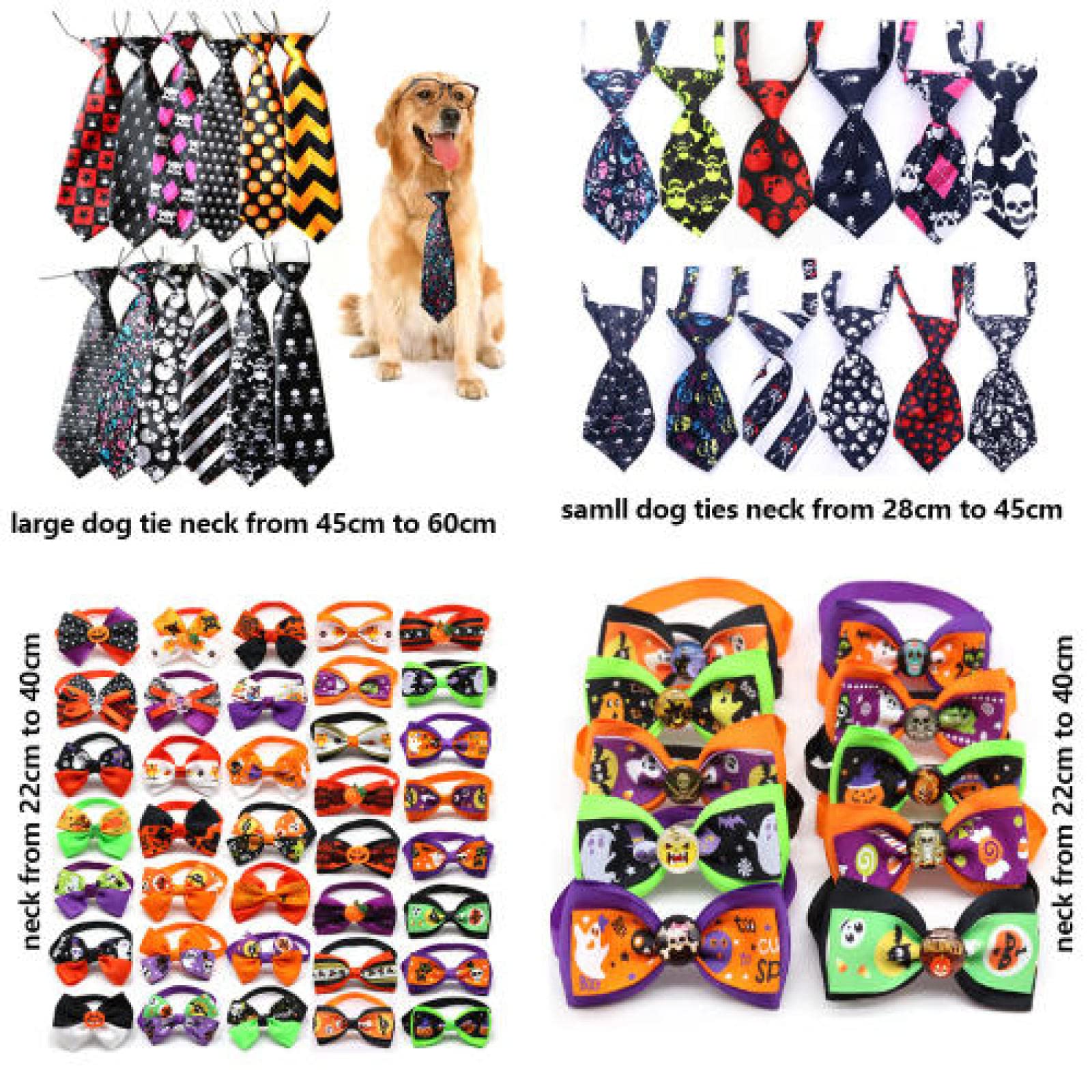 Bandany dla psów Halloween akcesoria dla psów dynia czaszka pies zwierzę domowe muszka bandana na wakacje mały duży pies produkty do pielęgnacji 50 szt. K