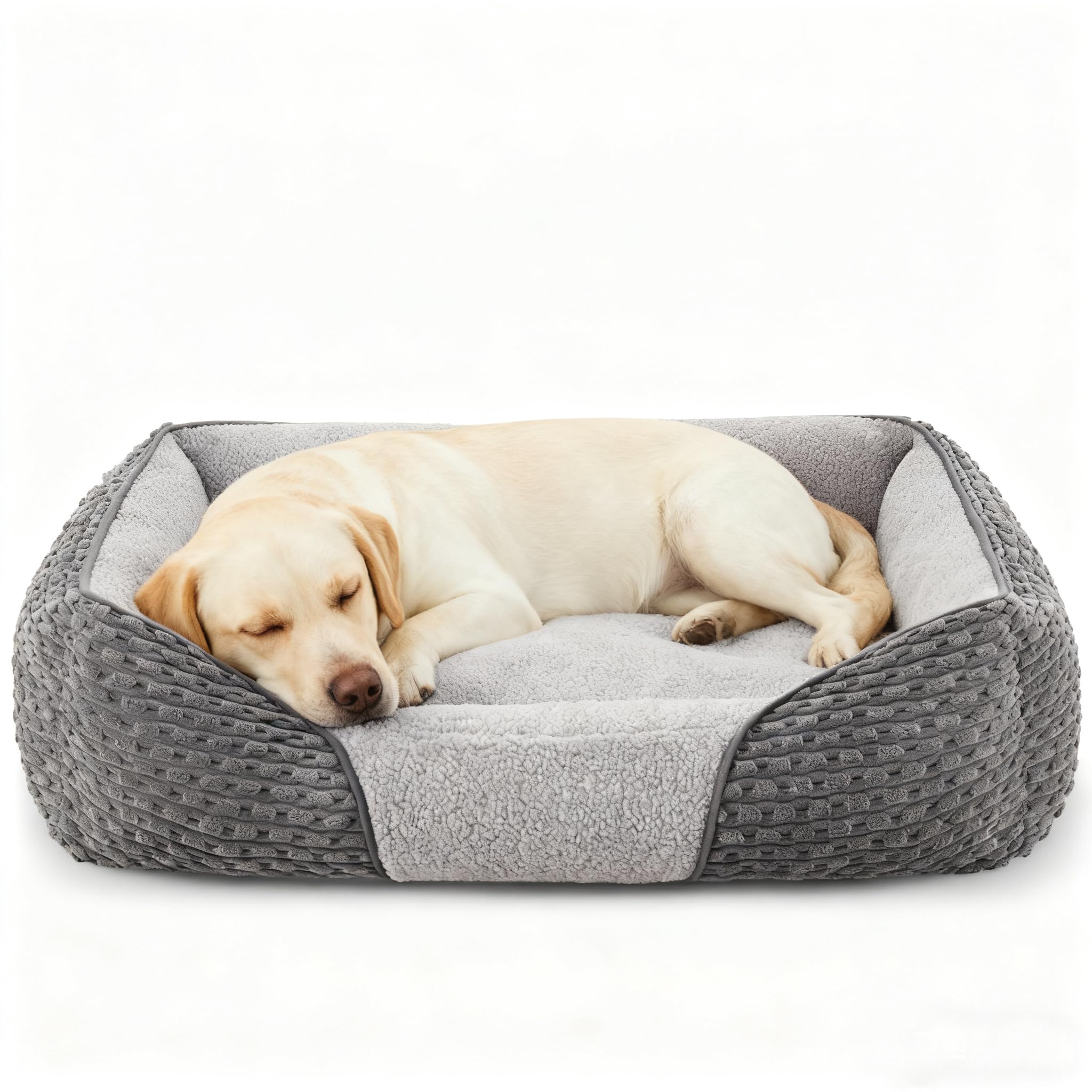 Heymamba Large Dog Bed with Zipper to Easily Remove the Cover, Dog Beds with 1.8KG Particle Memory Sponge to Support Joint