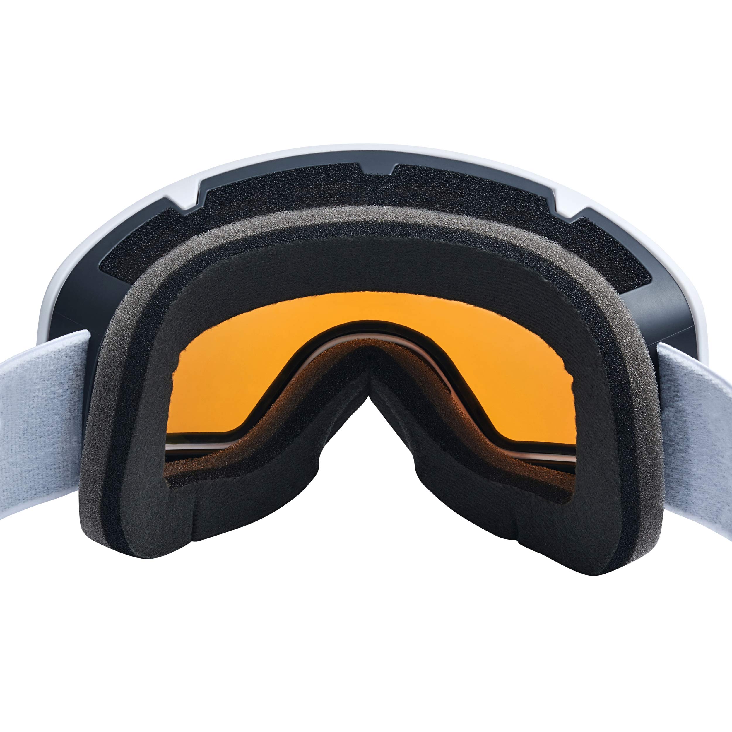 Black Crevice Occhiali da Sci – Schladming – Doppio Parabrezza, Rivestimento Anti-Appannamento, Protezione UV400 (Bianco/Nero, L (Circonferenza Testa 58-61 cm))..