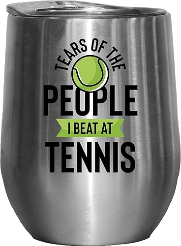 Miniatura 9 de Tears of the People I Beat at Tennis - Taza de cerámica blanca para café y té, 12 onzas, color negro