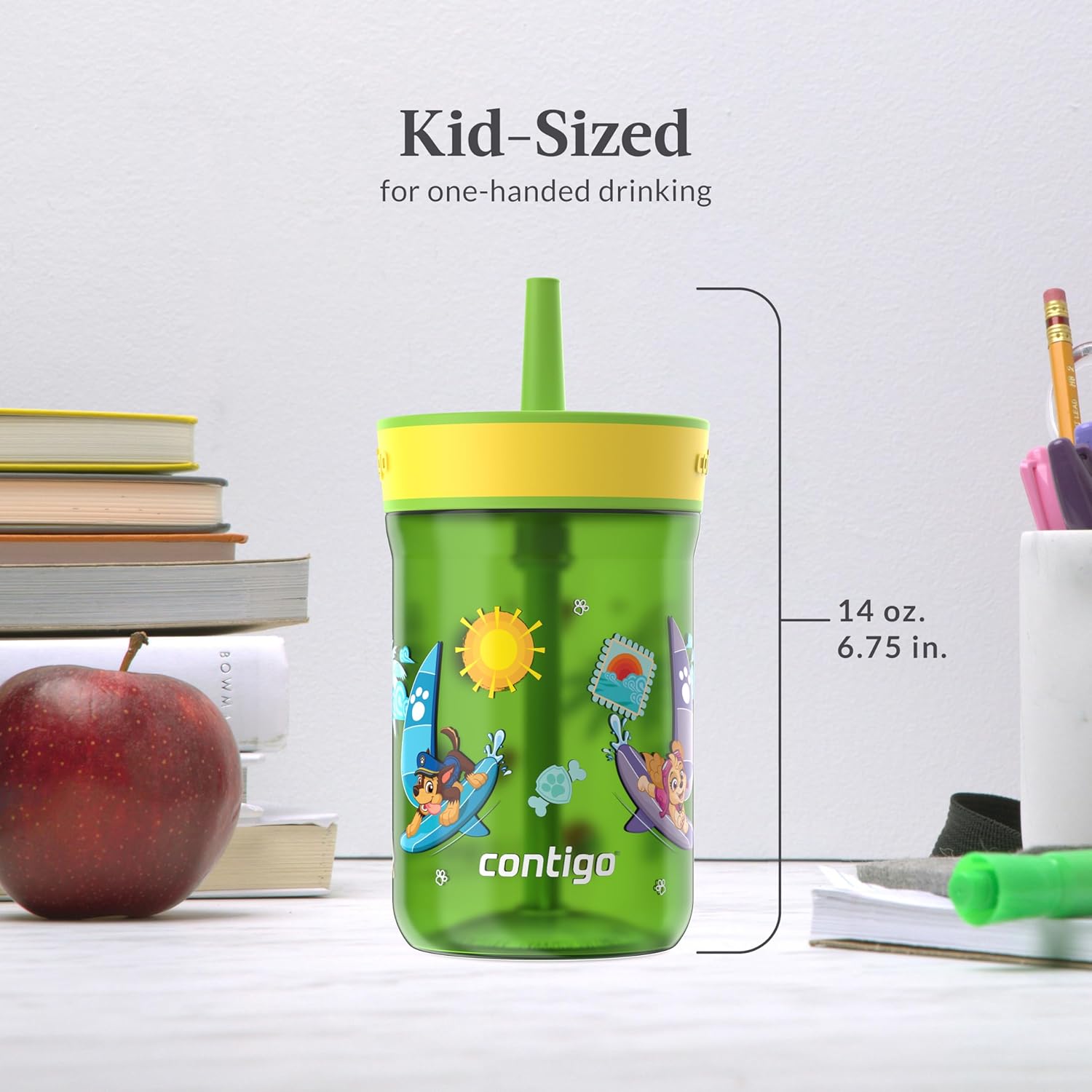 Contigo Leighton Tumbler with Straw, 14 oz, Cool Lime PAW Patrol (Color changing straw); Glacier PAW Patrol (Color changing body) - Image 10