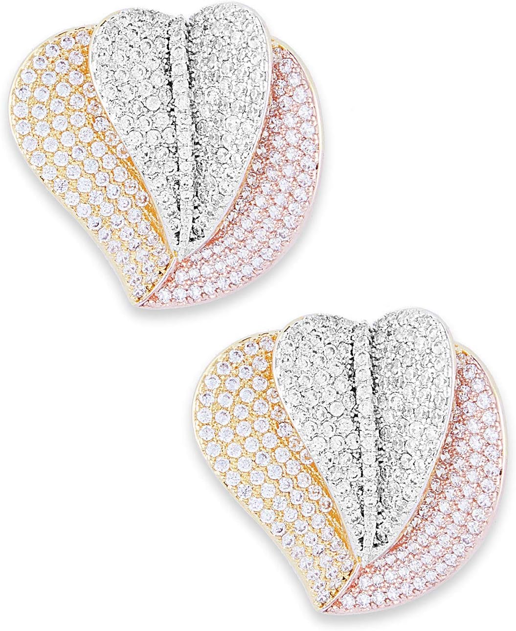 Shaze Gold Serpent Leaf Rhodium Plated Copper Earrings for Women