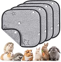 LOOBANI Pet Sheets, Washable Urine Mat, Set of 4, Guinea Pigs, Hamsters, Rabbits, Pet Mat for Small Dogs, Cats, Super Absorbent, Leak Proof, Double-Sided Use, Quick Drying, Machine Washable, Reusable