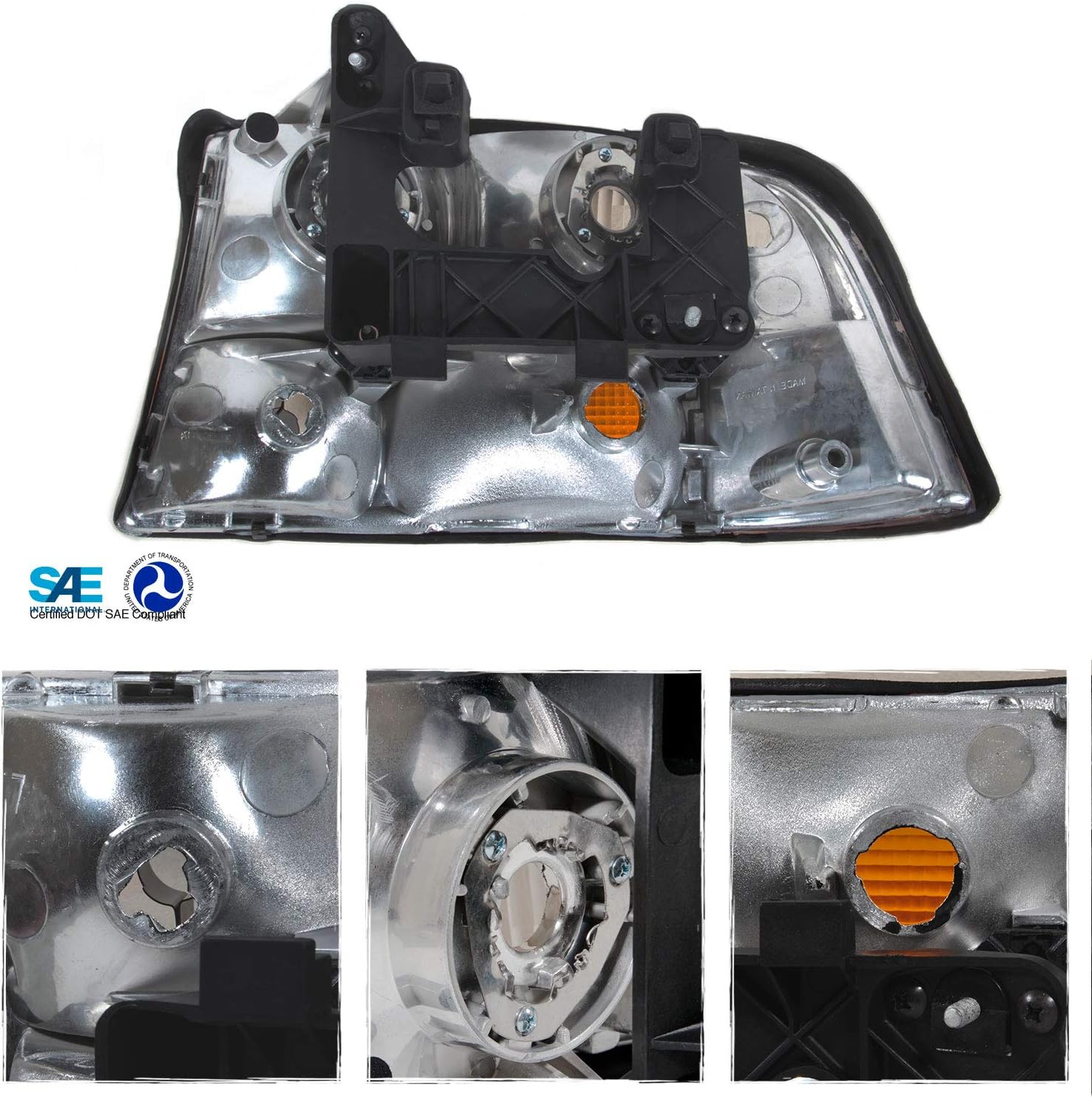 AKKON - For 98-04 GMC S15 Sonoma | 98-01 GMC Jimmy | 98-01 Oldsmobile Bravada Headlights Assembly Replacement Pair