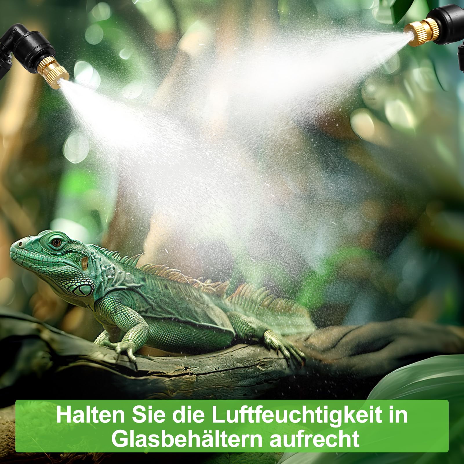 Sistema Di Nebulizzazione Per Rettili, Sistema Intelligente Di Umidificazione Dei Rettili Per L'umidificatore Del Terrario, Ugelli Di Spruzzo Regolabili A 360 Gradi
