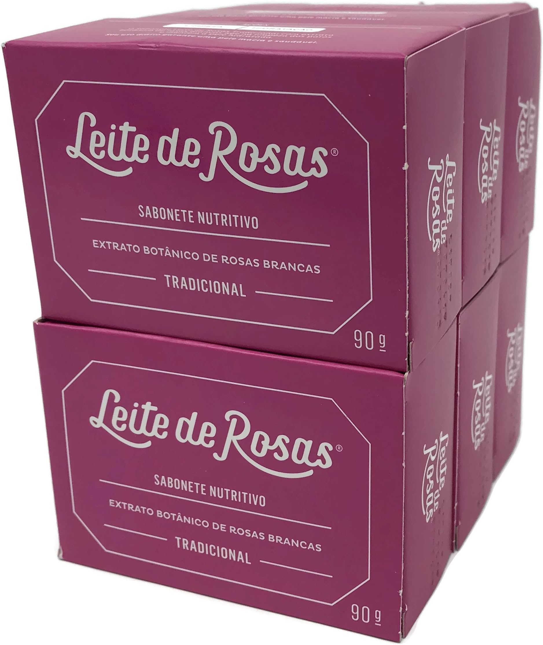 Leite de Rosas Linha Tradicional Sabonetes em Barra (6 x 90 Gr) Classic Collection - Bar Soaps (6 x Net 3.18 Oz)