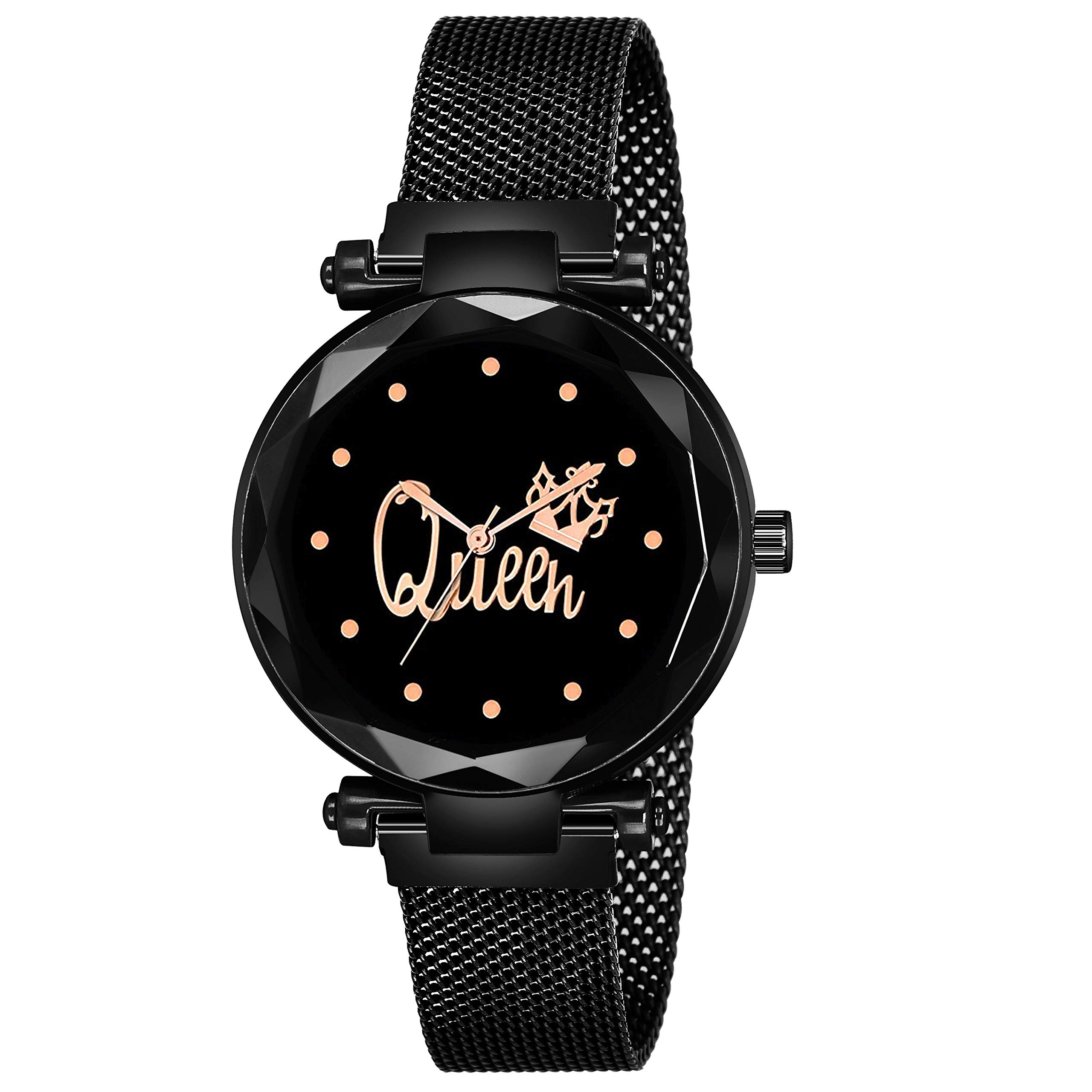 Talgo Analogue Unique Designer Black Queen Design Black Dial Black Magnet Strap Wrist Watch for Women & Girls (B0924QLXVY) Amazon Price History, Amazon Price Tracker