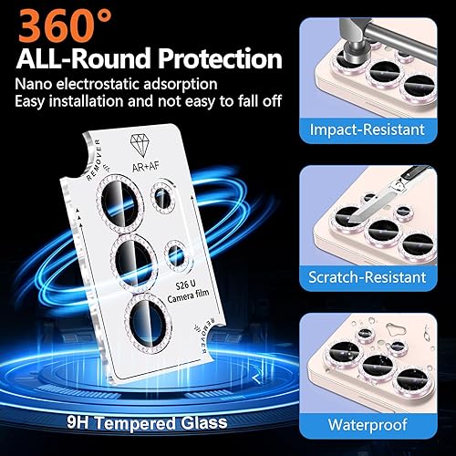 Vista 1061 de para Samsung Galaxy Z Flip 7 Protector de Lente de Cámara, Cubierta de Lente de Vidrio Templado con Anillo de Metal Individual, [Fuerte Adhesión] 1