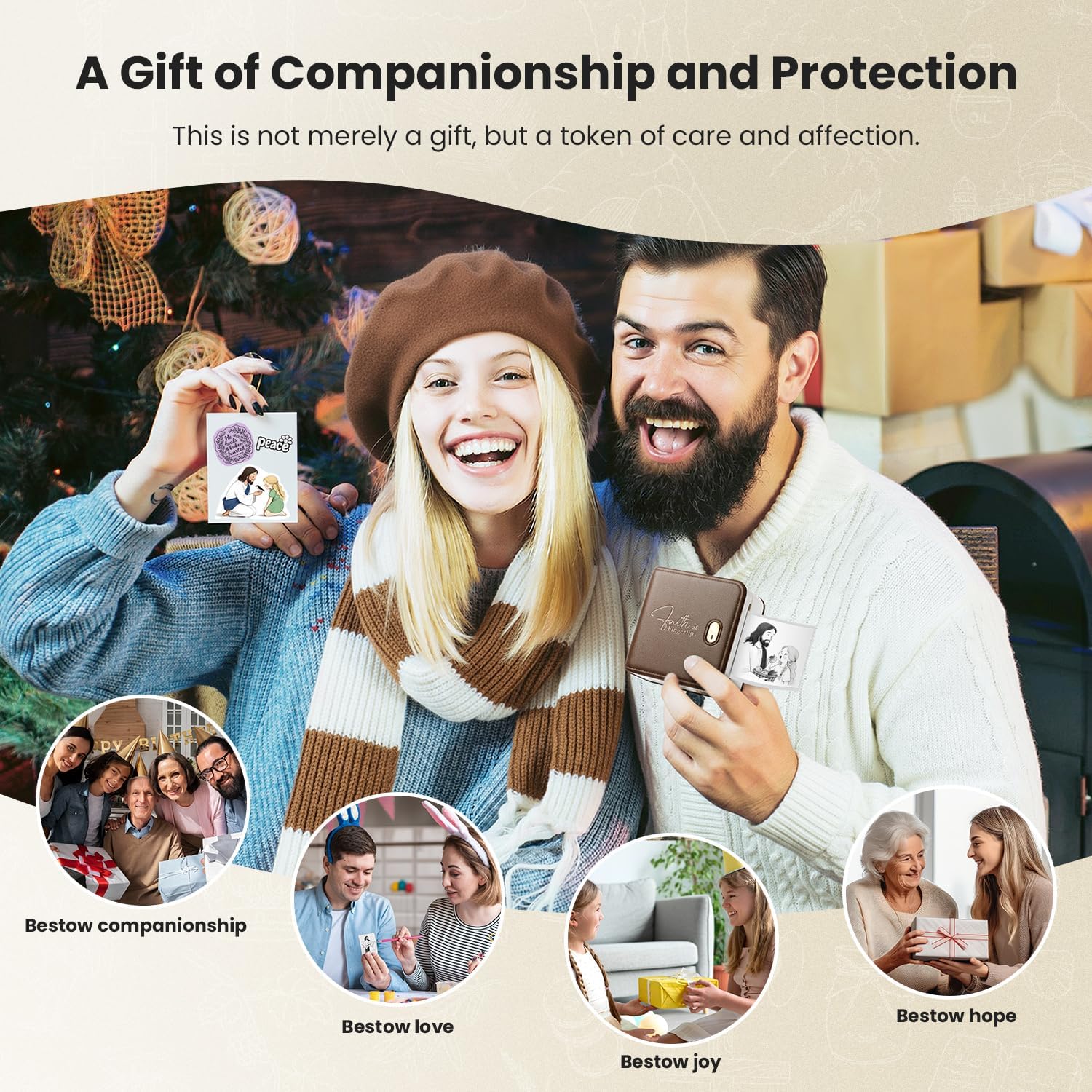 FaithTag Bible Study Mini Printer F21 Kit with 3 Rolls of 2" White Stickers