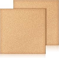 Alrhso 9.8x9.8 Inch Self-Adhesive Cork Board Tiles, 2 Pack Small Square Thick Cork Boards for Home Office Wall Decor