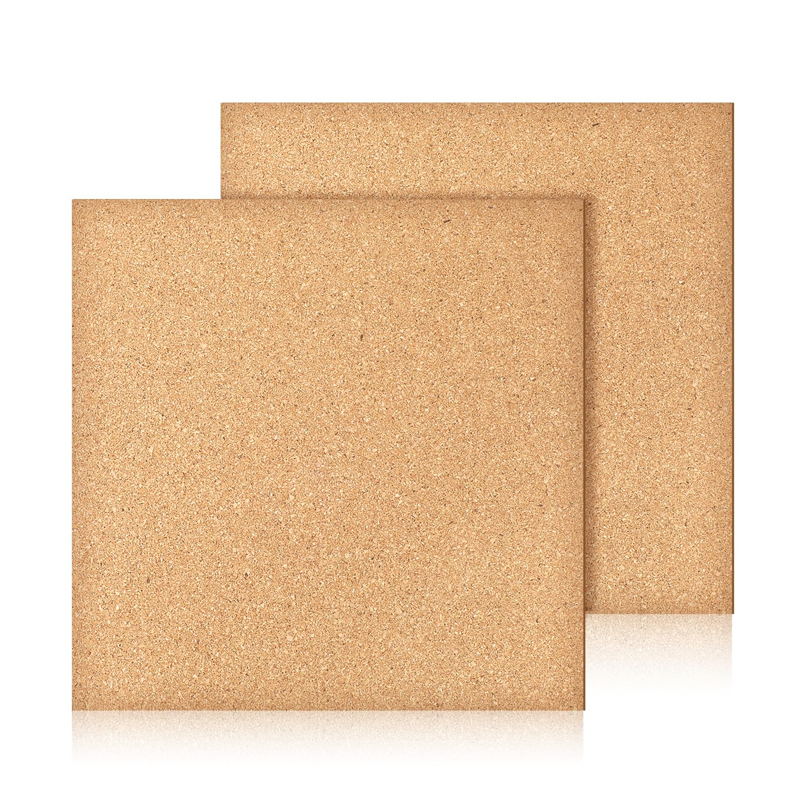 2 PCS 8 X 8 Inch Small Cork Board Thick Cork Board Square Cork-Tile Self Adhesive Tiles for Home Office Wall Decorations