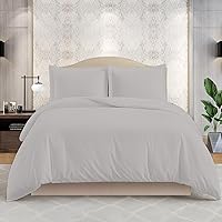 Vista 10 de Kotton Culture Juego de funda de edredón de 3 piezas, 100% algodón egipcio, 1200 hilos, funda de edredón suave con cremallera y lazos