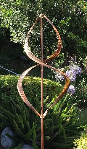 Miniatura 2 de Stanwood Wind Sculpture Kinetic Copper Dual Helix Spinner
