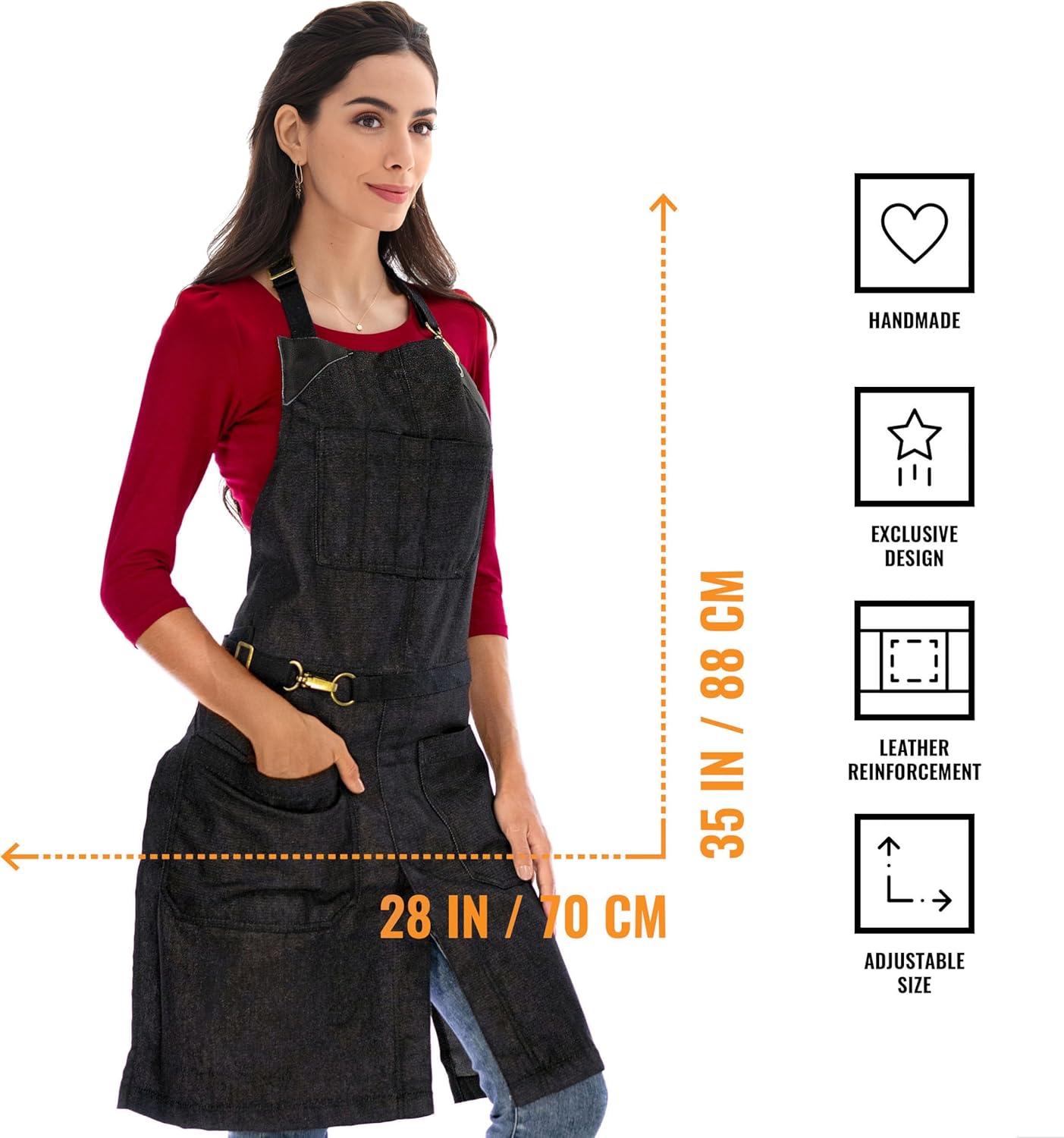 Under NY Sky No-Tie Durable Denim, Leather Reinforcement and Split-Leg