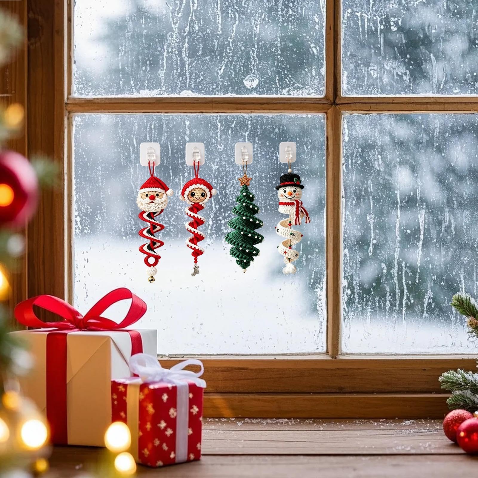 Genérico Kit DIY Crochet Navidad Espirales para Pared del Hogar Festivo