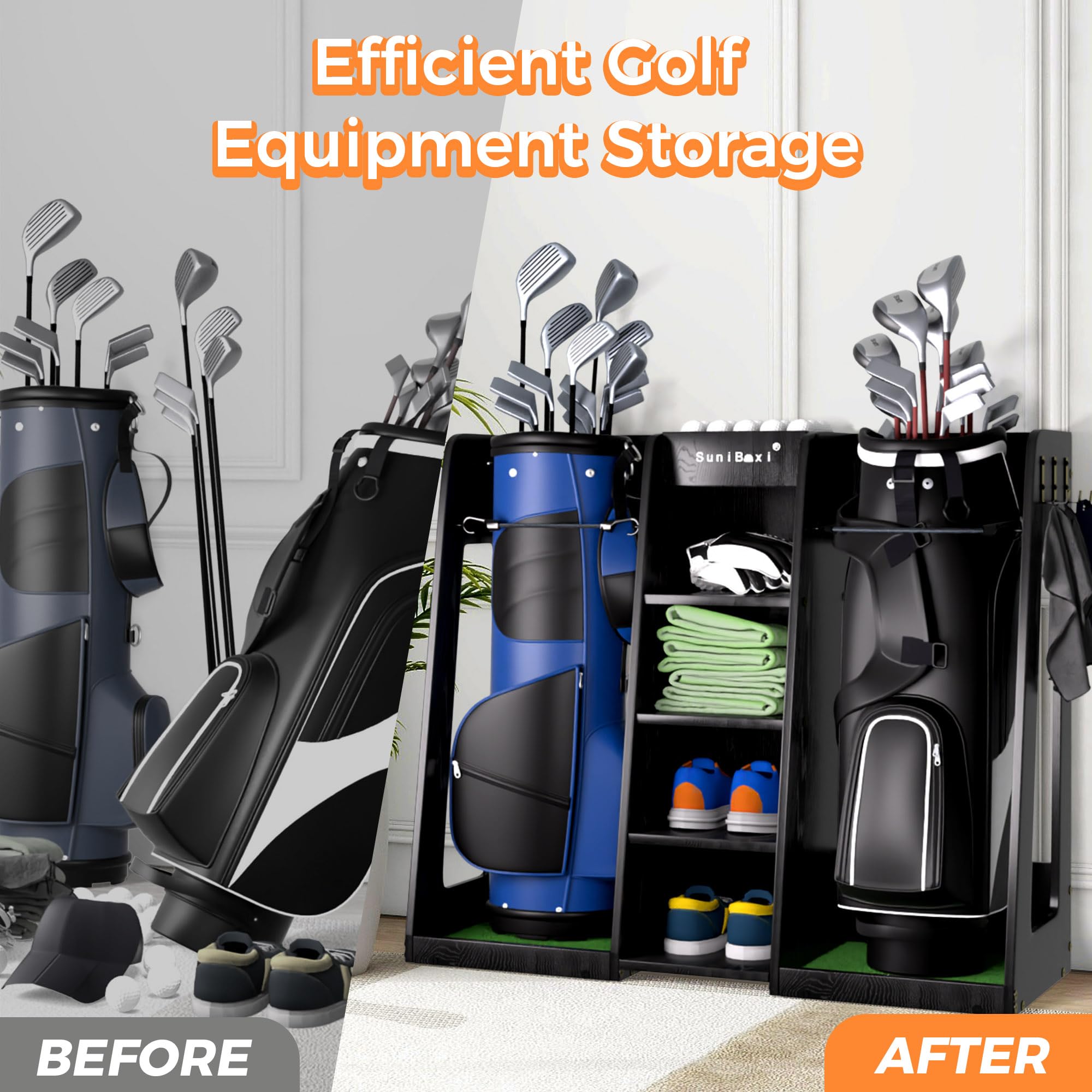 Amazon.co.jp: ゴルフバッグオーガナイザーストレージラックスタンド