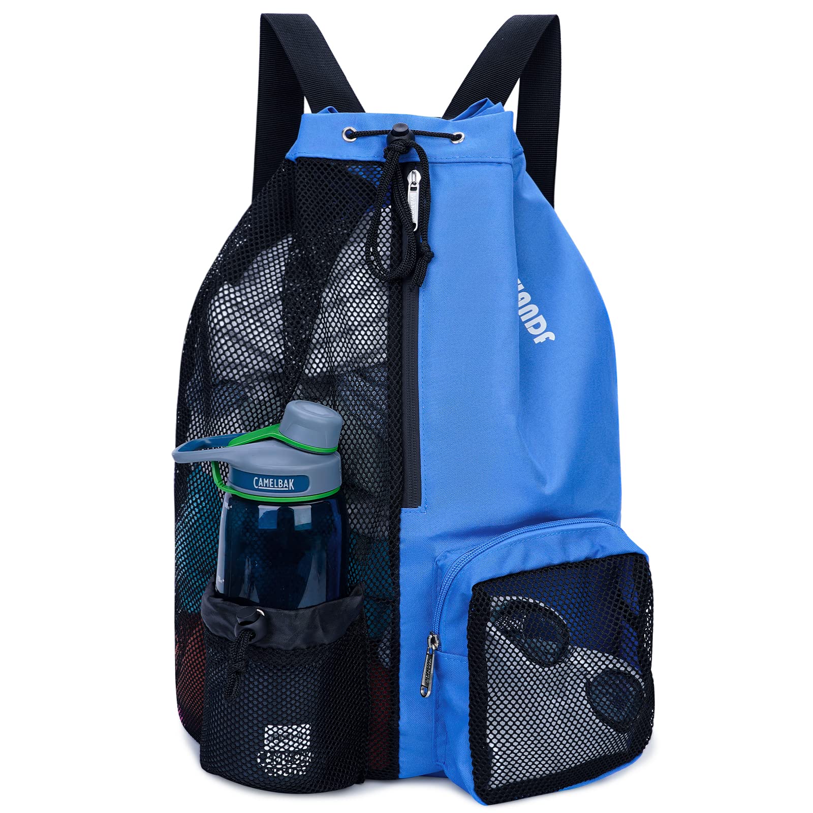 WANDF Swim Bag Mesh Drawstring Backpack with Wet Pocket for Swimming, Gym, and Workout Gear