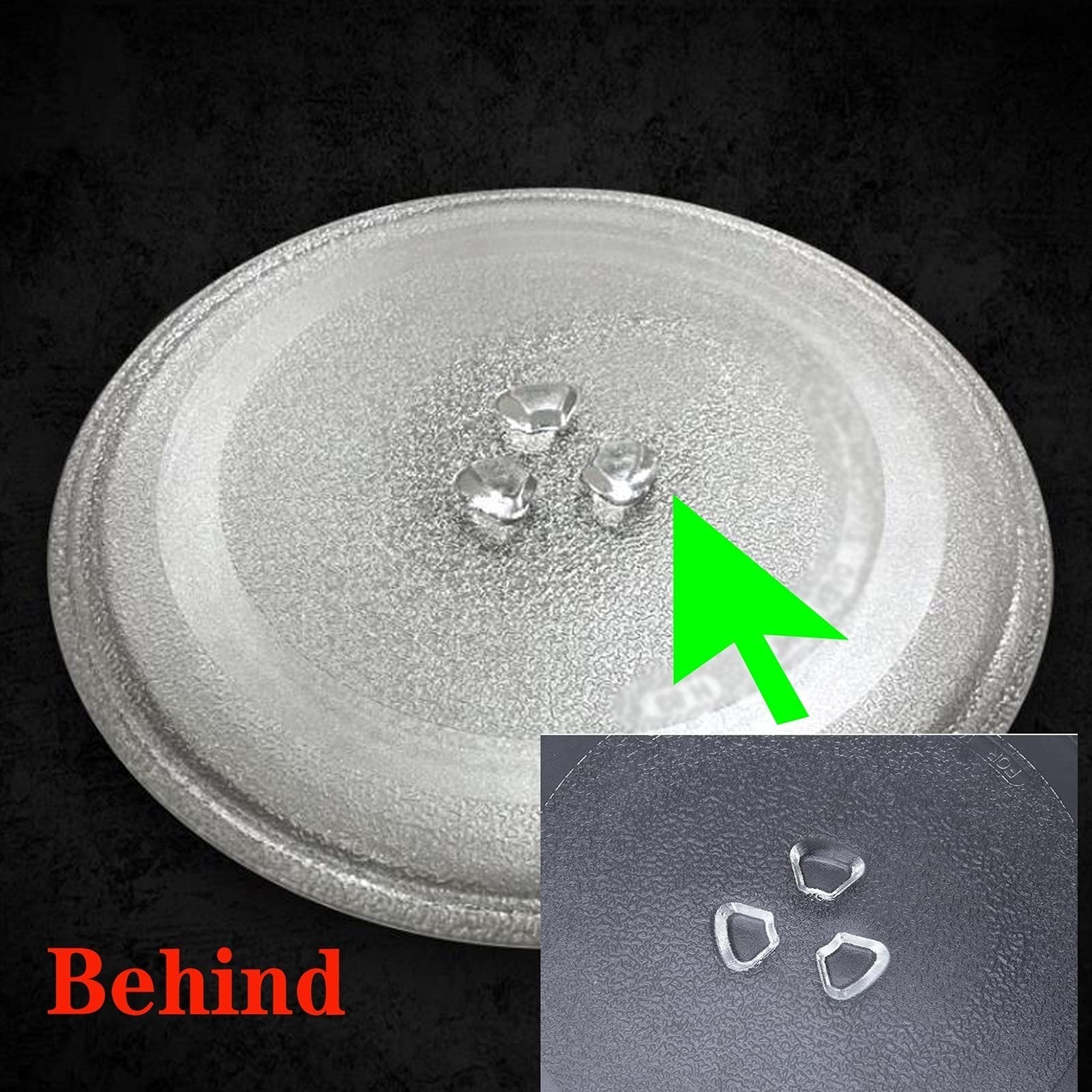 Rodamiento de plato giratorio, plato giratorio para microondas, placa de vidrio engrosado, juego de uso de 10 pulgadas con 3 ruedas, anillo giratorio de 245 mm, anillo para microondas, el di