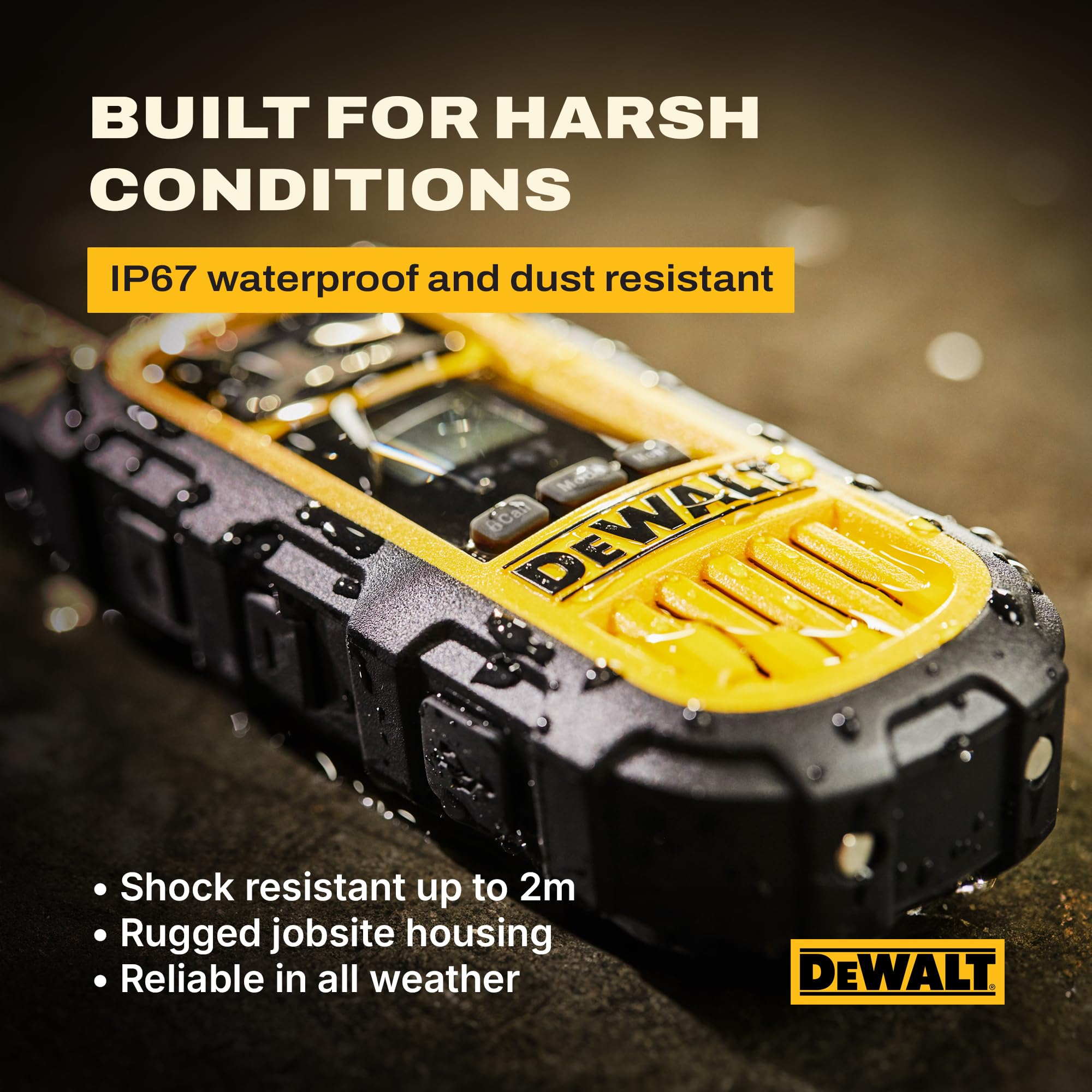 DeWALT Long Range Walkie Talkies for Adults - Professional Rechargeable Walkie Talkies with Charging Dock, VOX Licence-Free Handheld Two Way Radios for Work, Construction & Warehouse Teams. 6 Pack — view 4