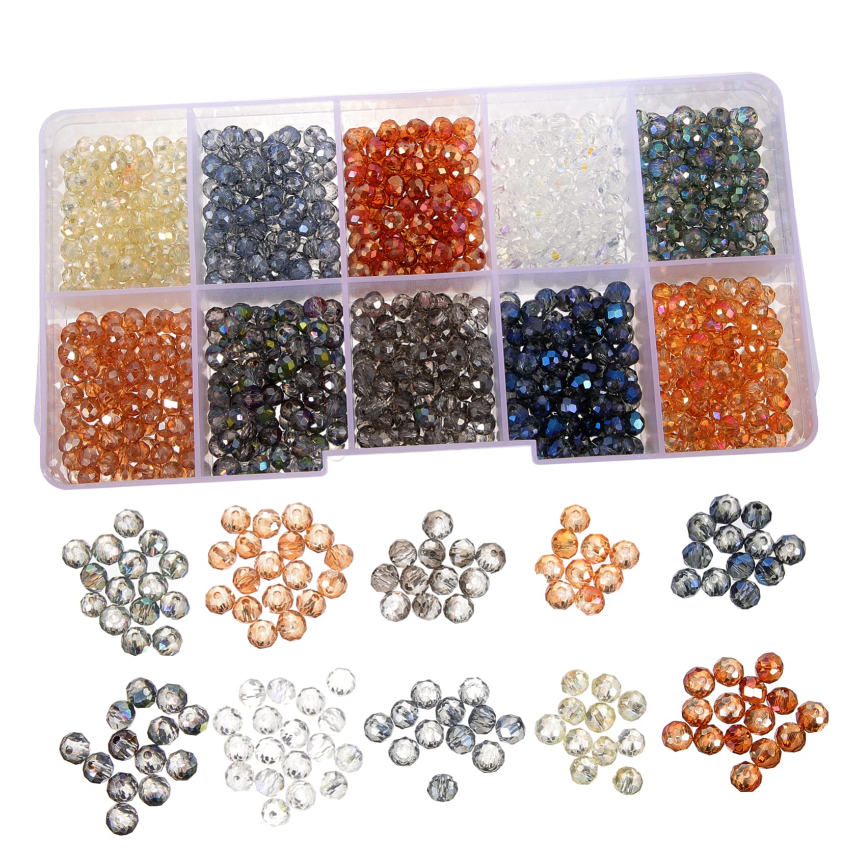 Lurrose Glasperlen Runde Facettierte Glasperlen Für Schmuckherstellung Mit Vielseitigen Bastelperlen Für Armbänder Halsketten Und Kreative Projekte