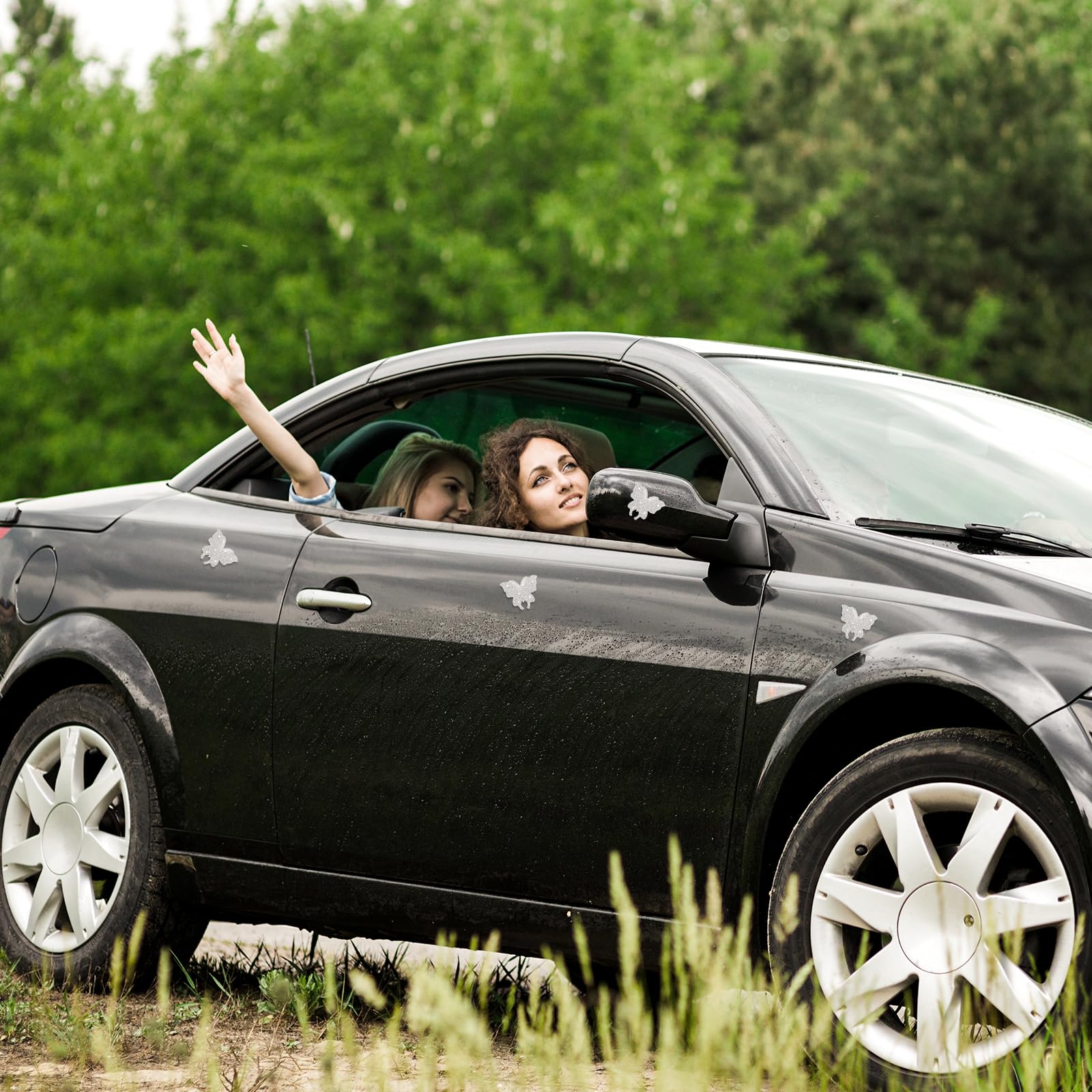 4Pcs Bling Butterfly Car Decals Rhinestone Butterfly Car Stickers Bedazzled Crystal Butterfly Stickers Butterfly Decals for Cars Women — view 6