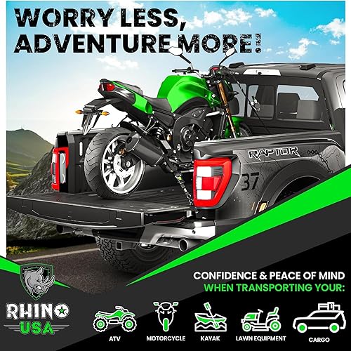 Miniatura 7 de Rhino USA Correas de trinquete retráctiles (paquete de 4) – 1 pulgada x 10 pies (1,209 libras de resistencia a la rotura) – Correas de amarre auto