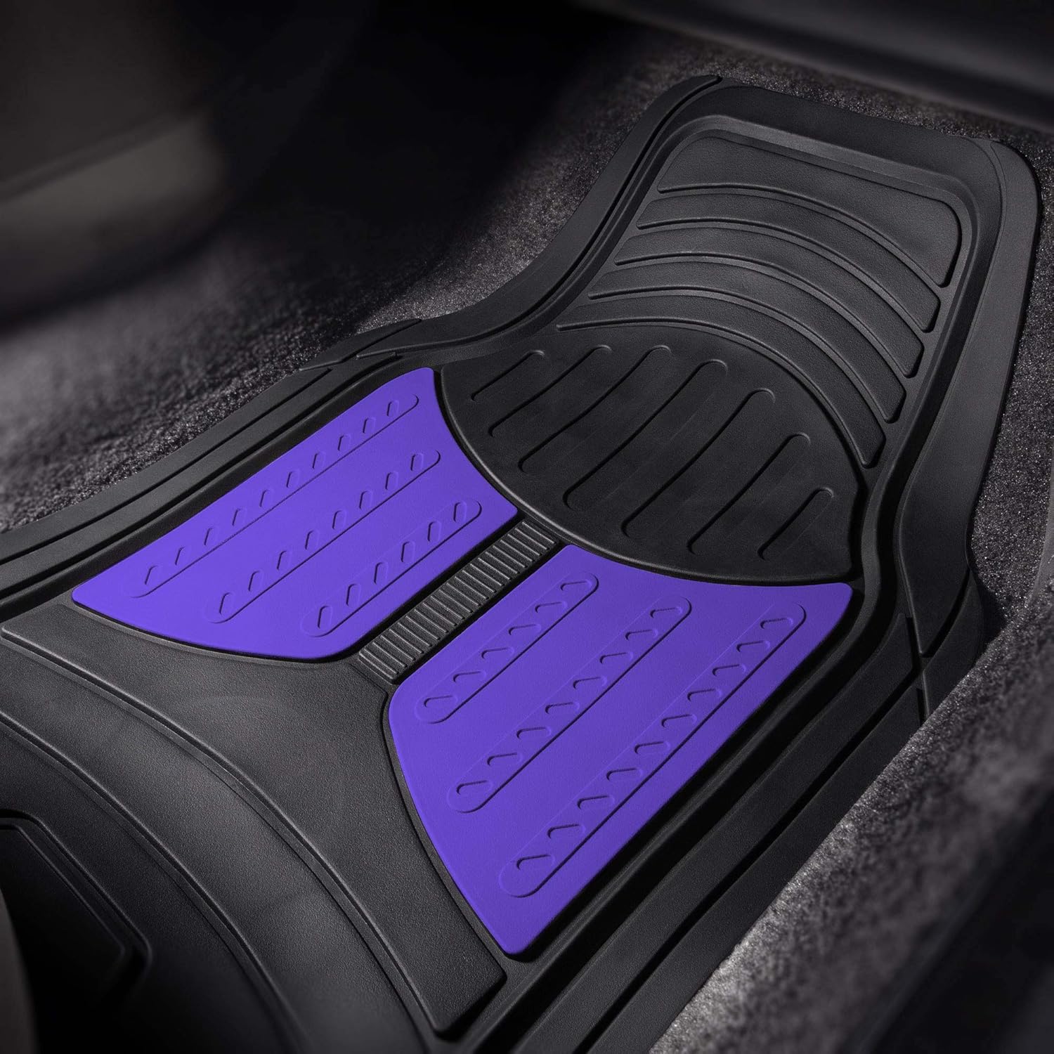 FH Group Car Floor Mats - Heavy-Duty Rubber Floor Mats for Cars, Universal Fit Full Set, Trimmable Automotive Floor Mats, Climaproof Floor Mats for Most Sedan, SUV, Truck Floor Mats Blue - Image 3