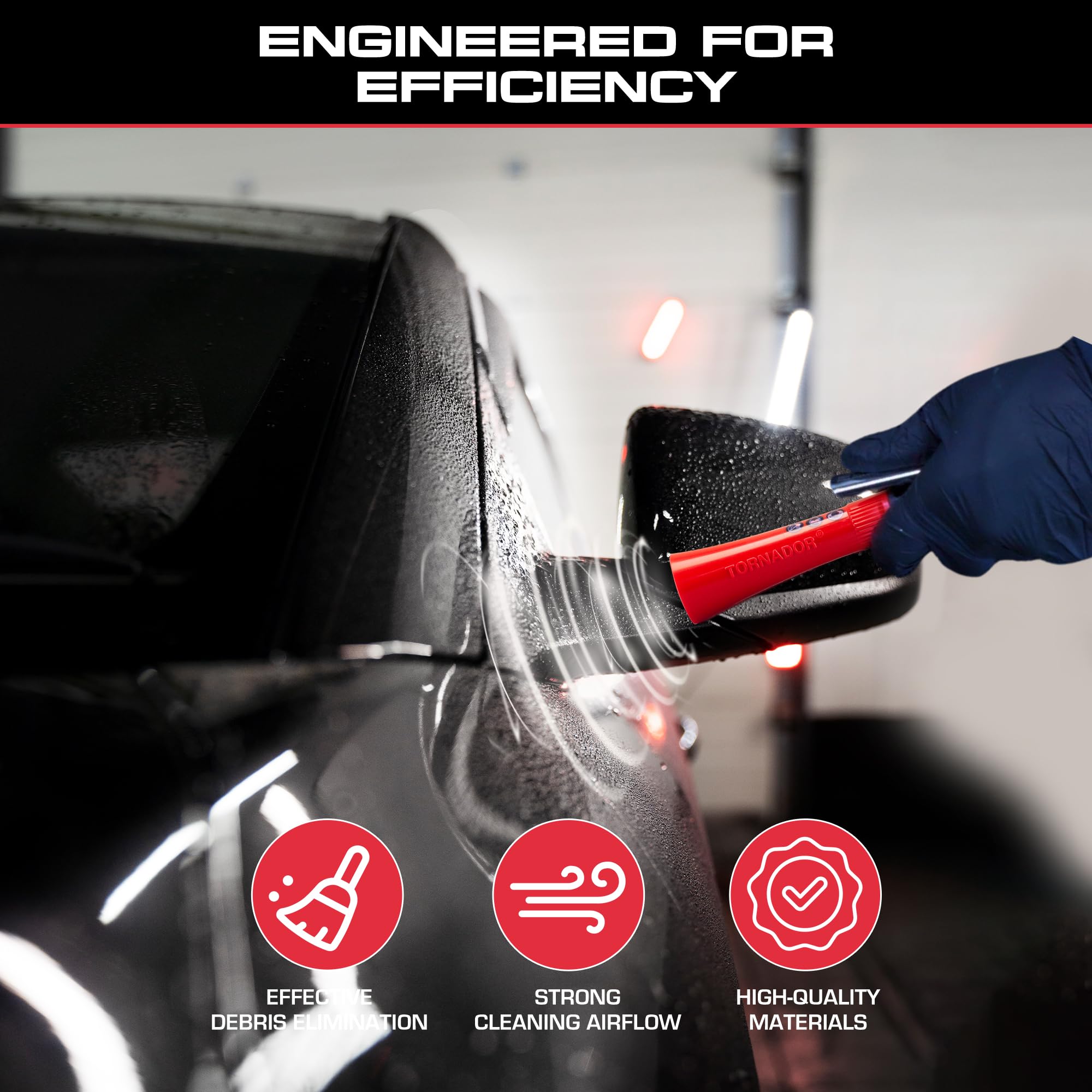 Tornador Z-007 Mini | Compact High-Pressure Car Cleaning Tool | Ergonomic Design Speeds Up Interior Detailing | Works with Air Compressor | Powerful & Portable - 2