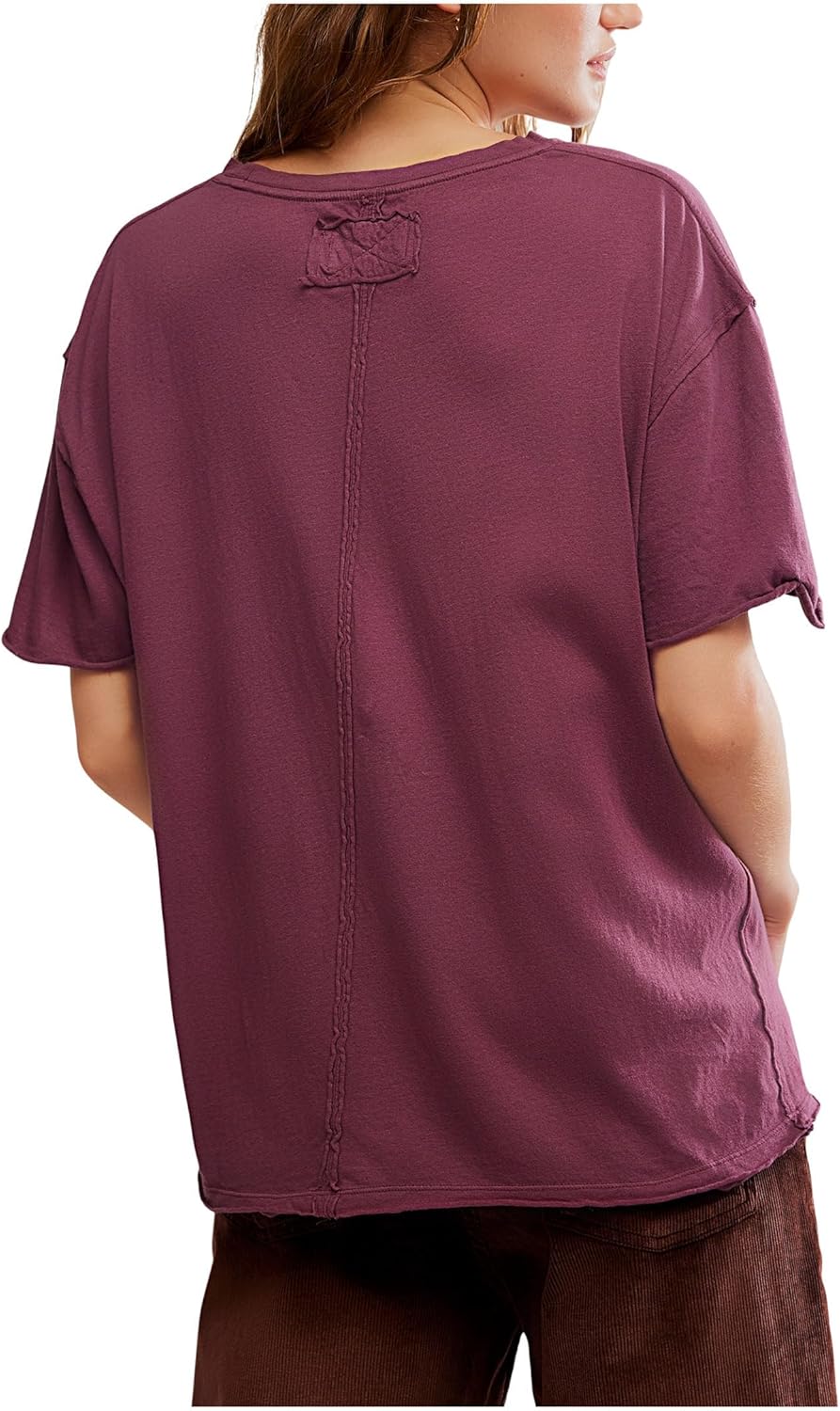 FREE PEOPLE Nina Tee - Maroon - Image 3
