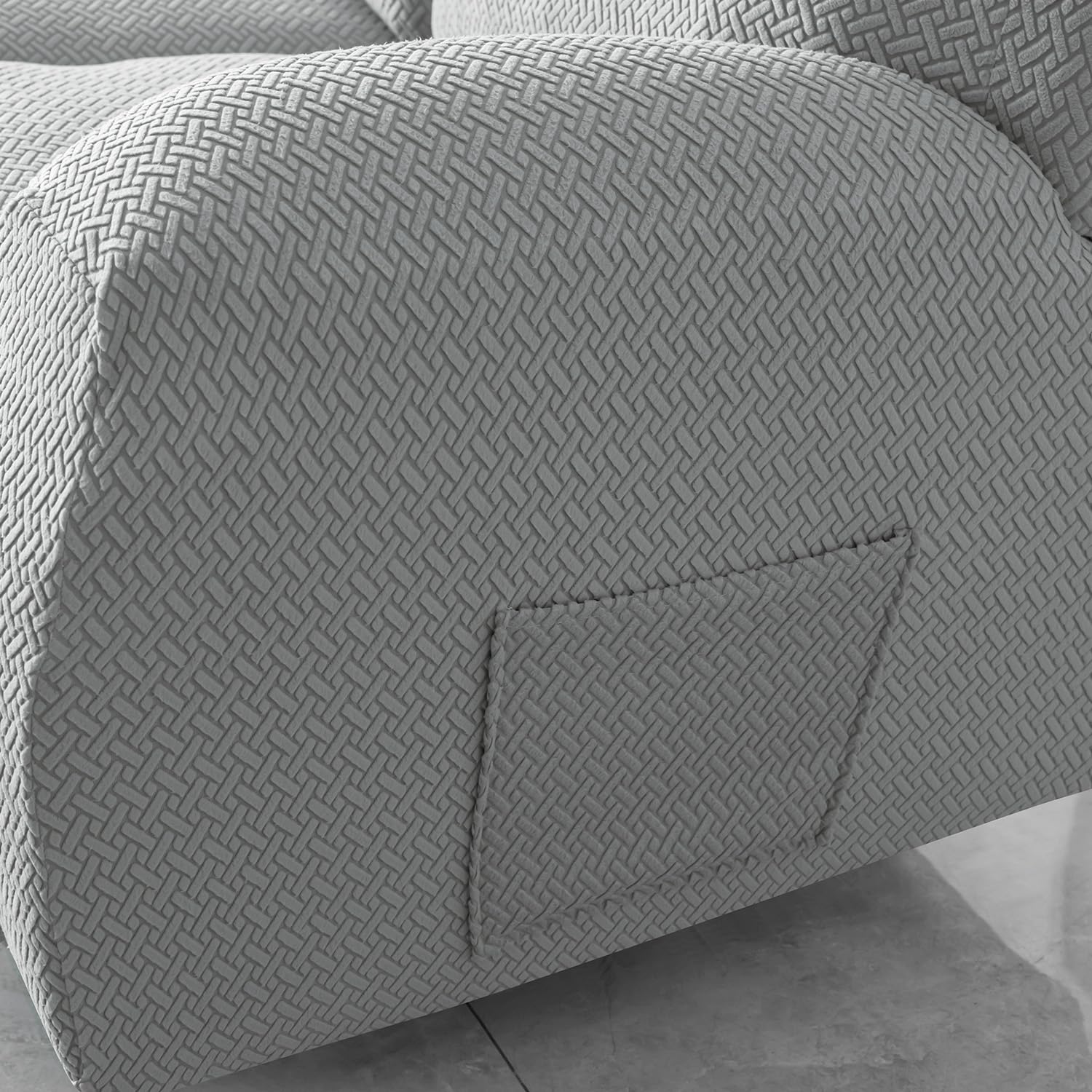 HOKIPO Recliner Cover - 3 Seater Grey -5
