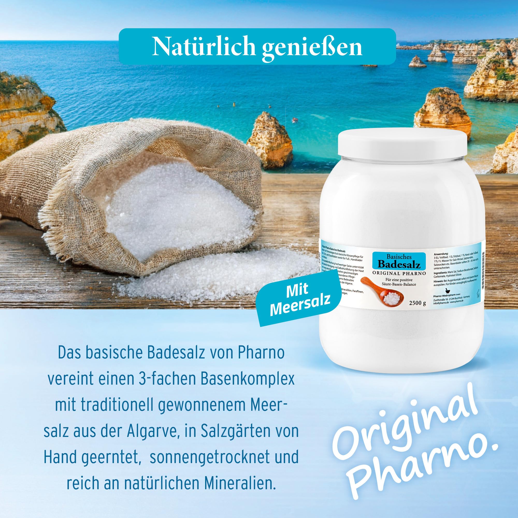 Basisches Badesalz - Original Pharno - 2.500g