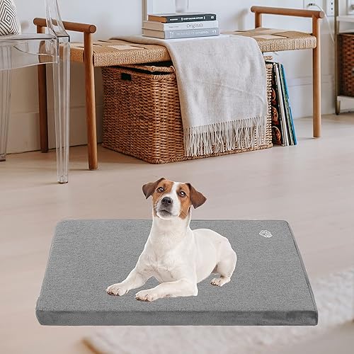 Vista 5 de EMPSIGN Tapete de cama para perro con estilo reversible (fresco y cálido), forro resistente al agua, funda extraíble lavable a máquina, soporte