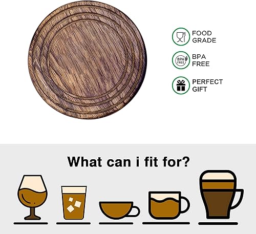 Miniatura 7 de Divit - Posavasos de madera para bebidas, ecológicos, absorbentes, de aspecto antiguo, hechos a mano (elefante)