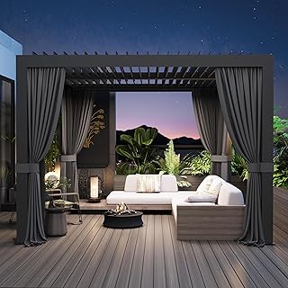 Modern Shade Aurora Louvered Pergola 10'x10' with USB Charging Port Deck...