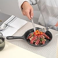 Vista 5 de Restaurantware Voga - Platos de melamina para servir de 16 onzas, 6 con asa, resistentes a las roturas, sartenes de hierro fundido sintético