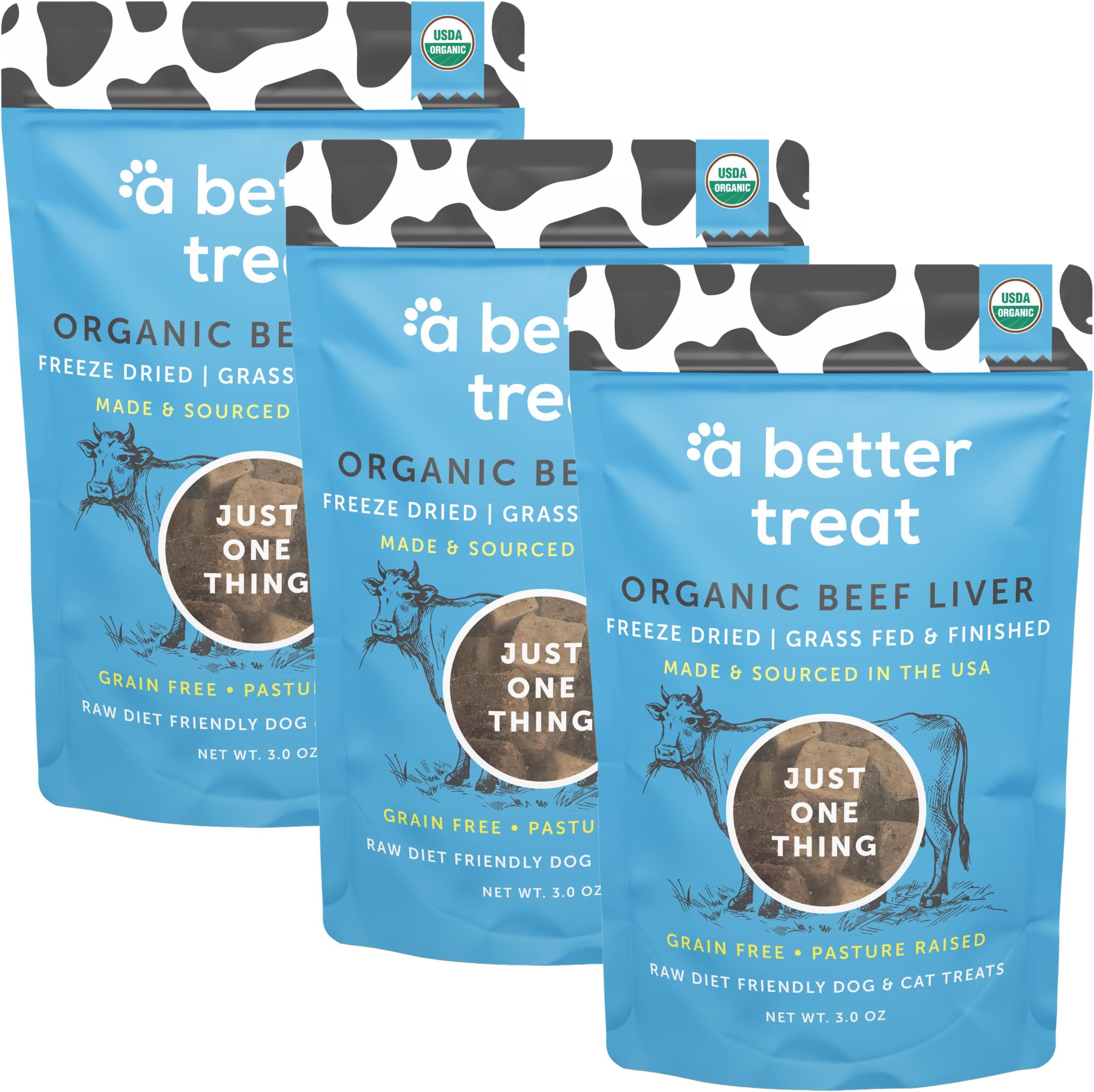 Freeze Dried Beef Dog Treats, Grass Fed, Beef Liver Single Ingredient | Natural, Healthy, High Protein, Diabetic Friendly | Made in The USA (Beef)